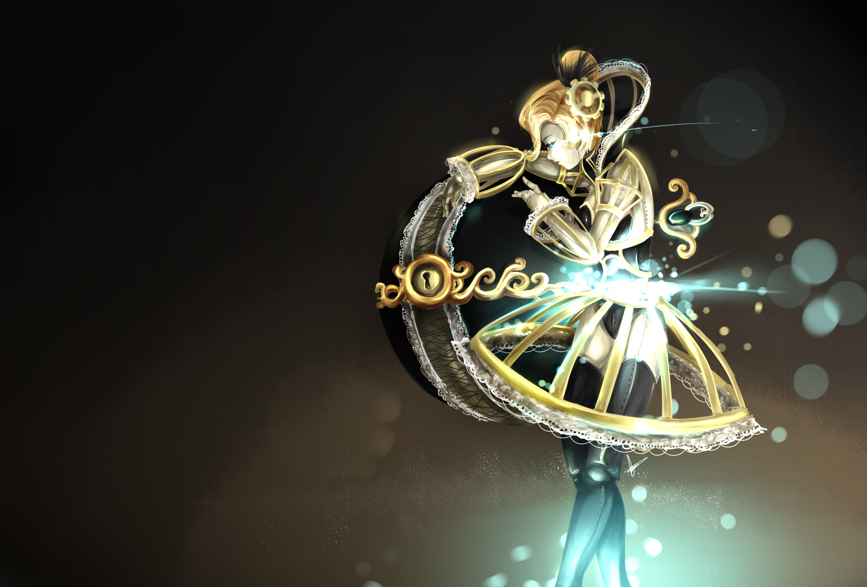 Orianna, League of Legends, Minimalista, Dorato, 2K, sfondo per portatile