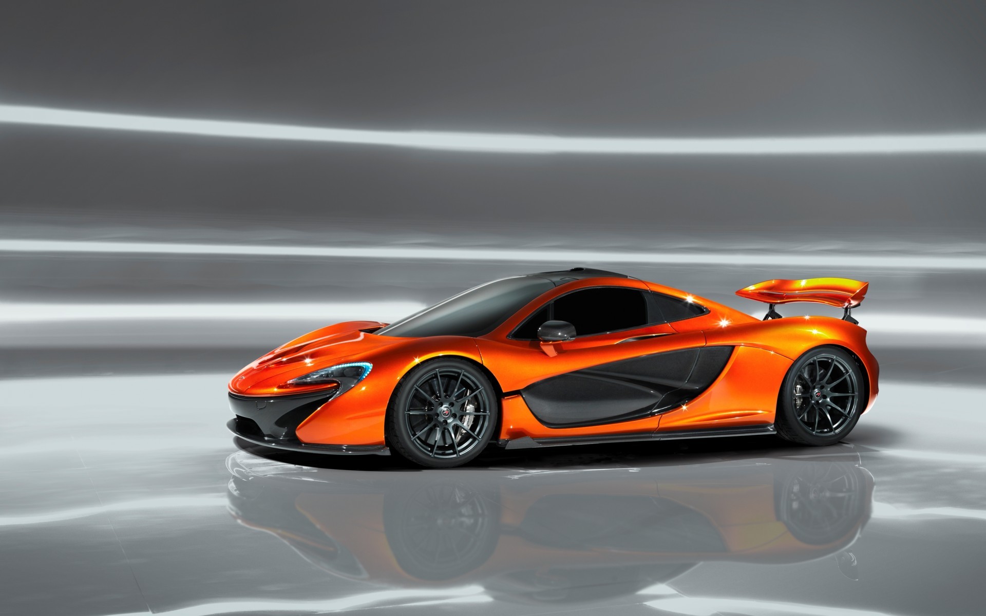 McLaren P1, Arancione, Studio, Hypercar, 16:10 Full HD, sfondo widescreen