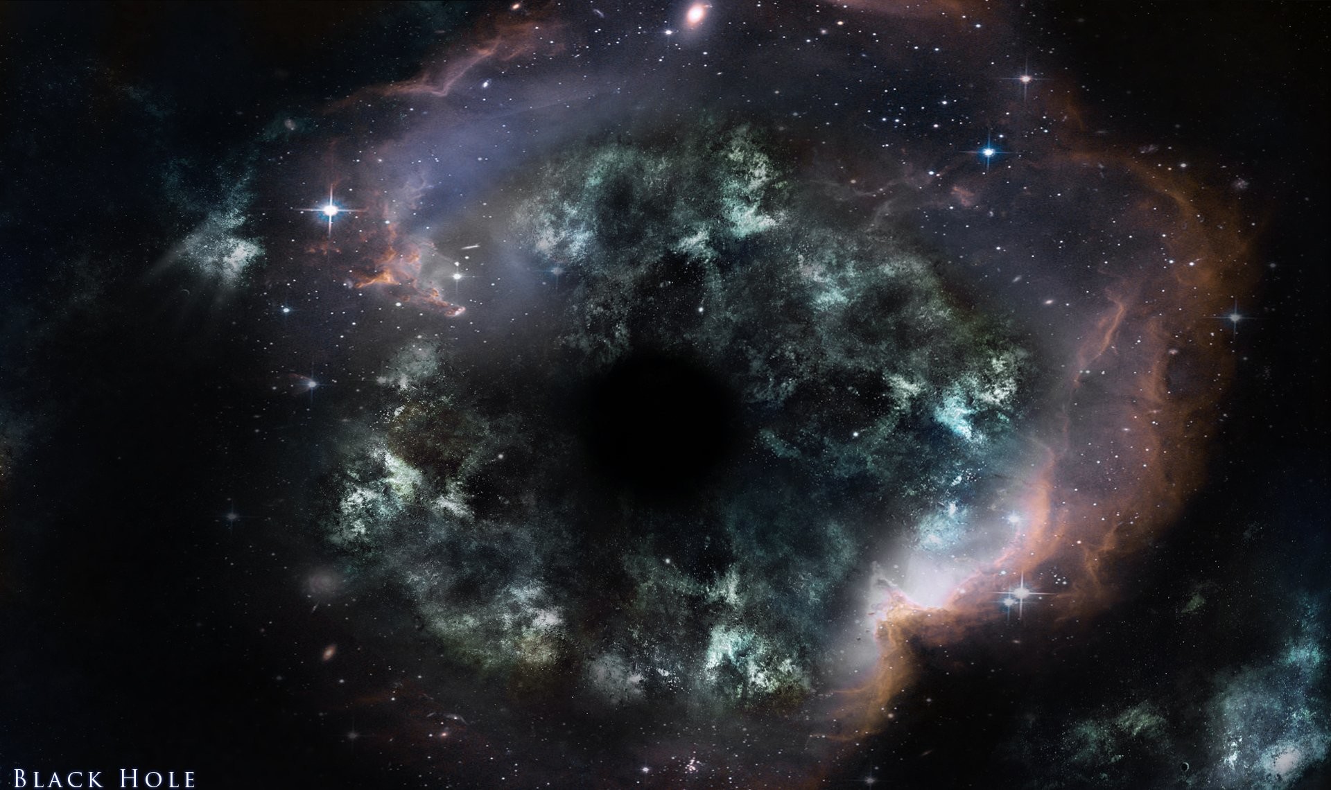Buco nero, Nebulosa, Stelle, Spazio profondo, Full HD, sfondo per PC e portatile