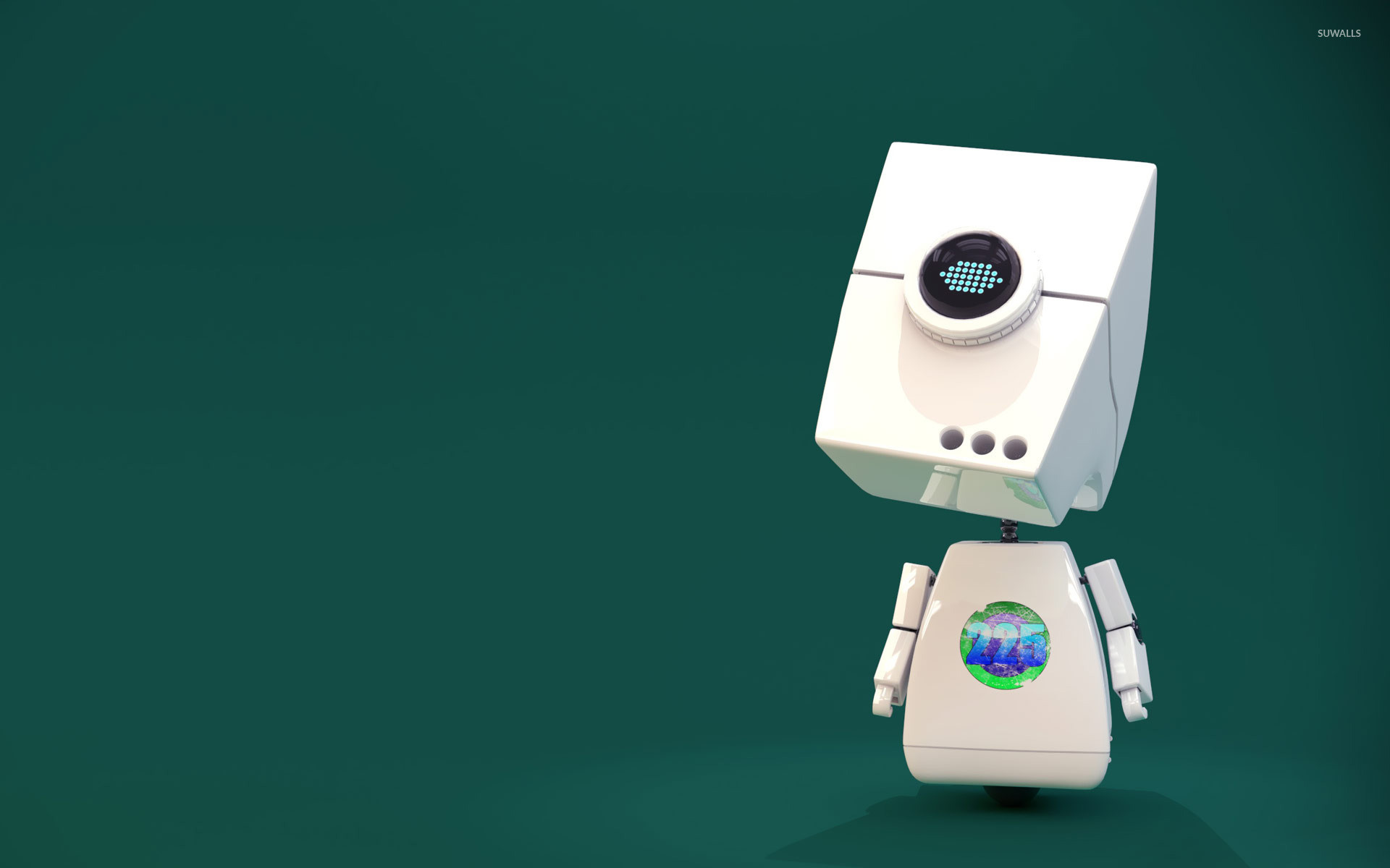 Robot, Minimalismo, Verde, Rendering 3D, 1920x1200, sfondo MacBook Pro