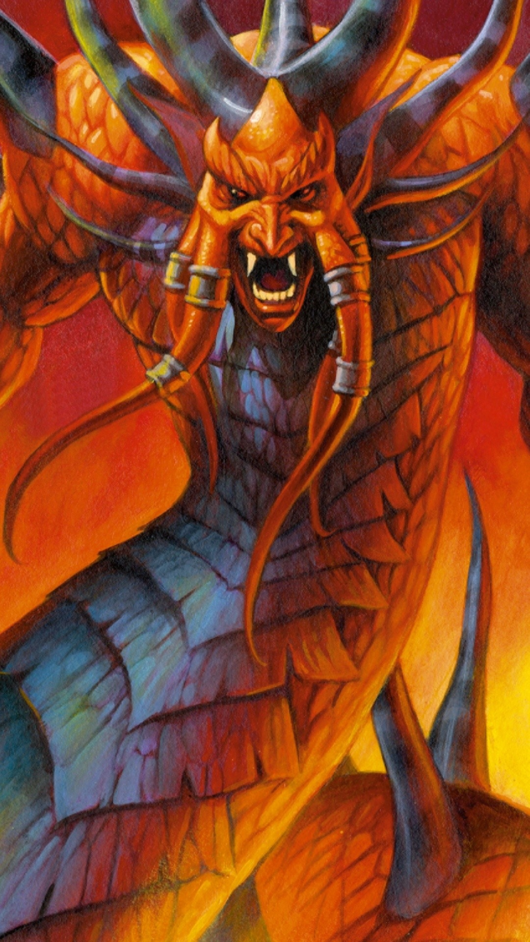 Hearthstone, Warcraft, Elementale del fuoco, Arancione, sfondo per iPhone e Android