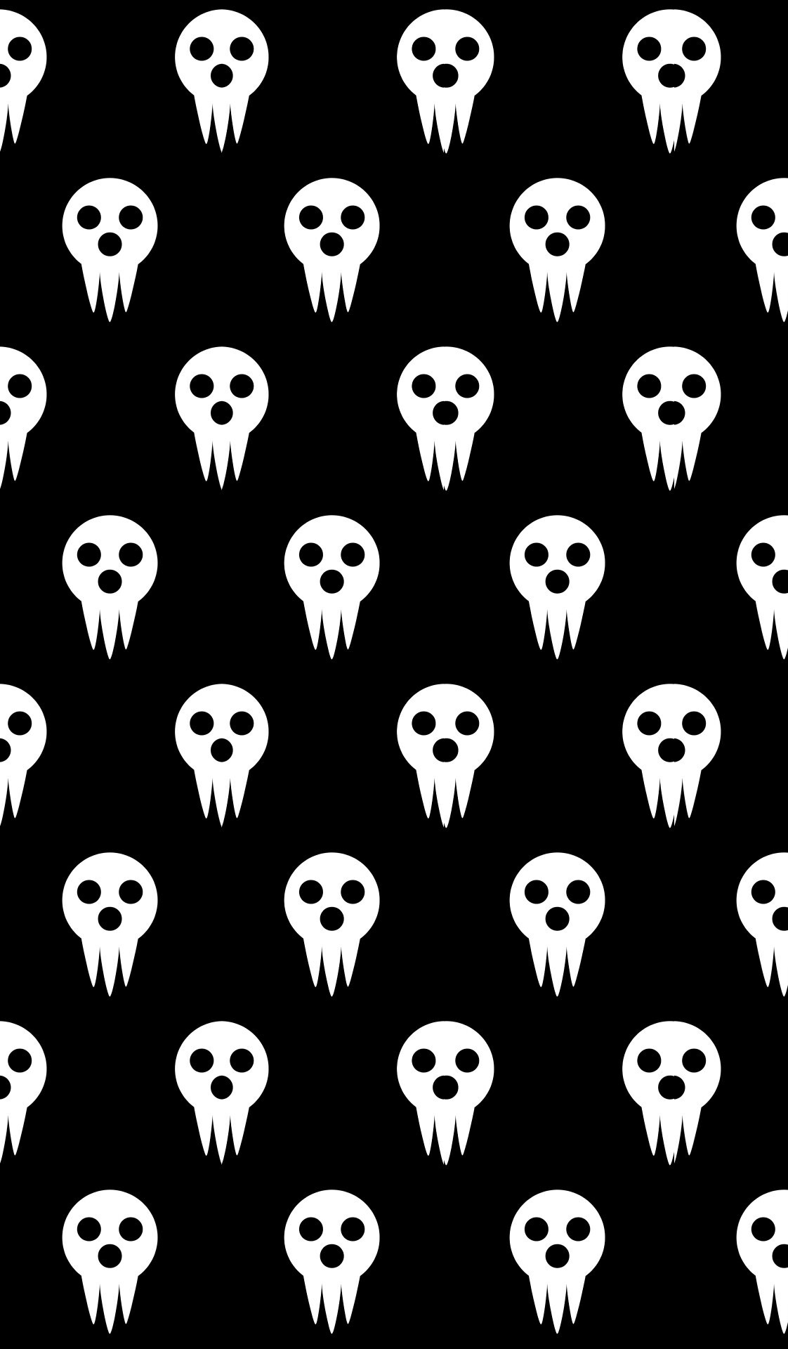 Simbolo di Shinigami, Soul Eater, Teschi, Bianco e nero, Motivo, sfondo iPhone Full HD