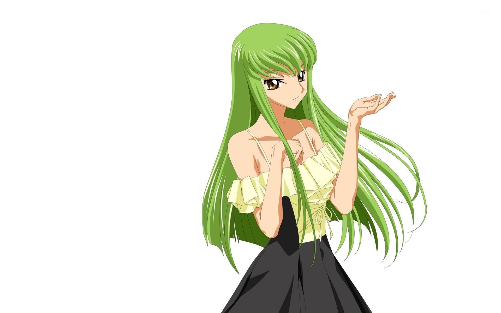 C.C., Code Geass, Sfondo bianco, Full HD, wallpaper desktop