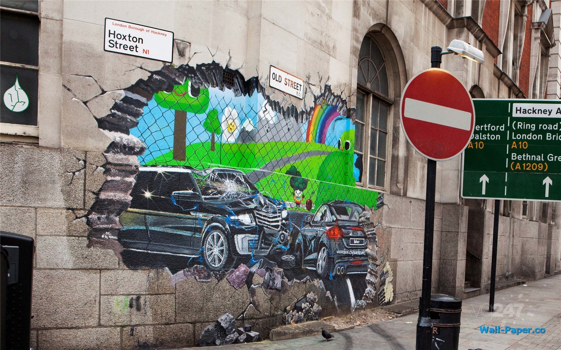 Arte 3D, Hoxton Street, Londra, Auto, Murale, 1920x1200, sfondo MacBook Pro