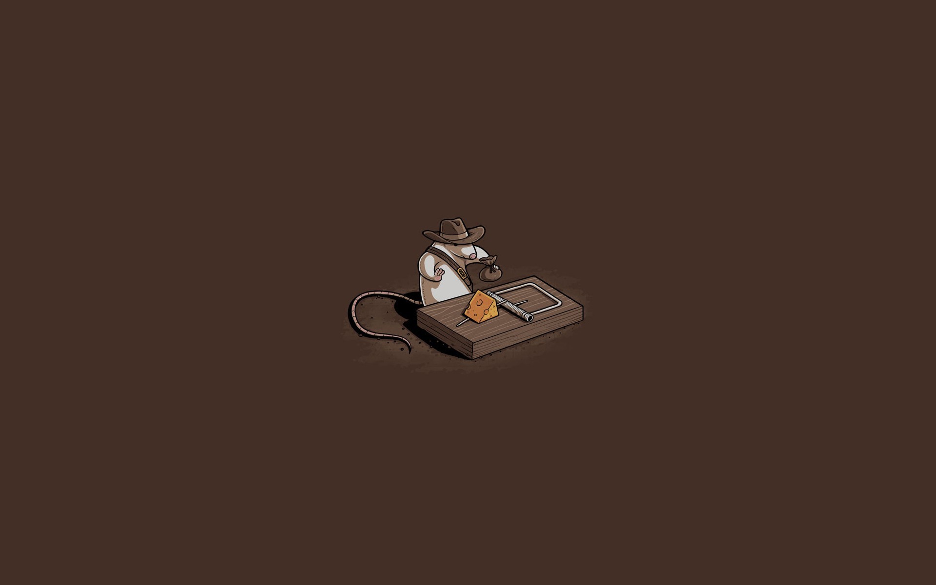 Indiana Jones, Topo, Trappola, Minimalismo, Marrone, Full HD, wallpaper per PC