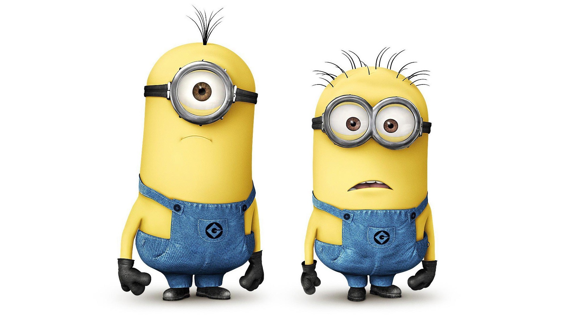 Minion, Stuart, Dave, Sfondo bianco, wallpaper Android