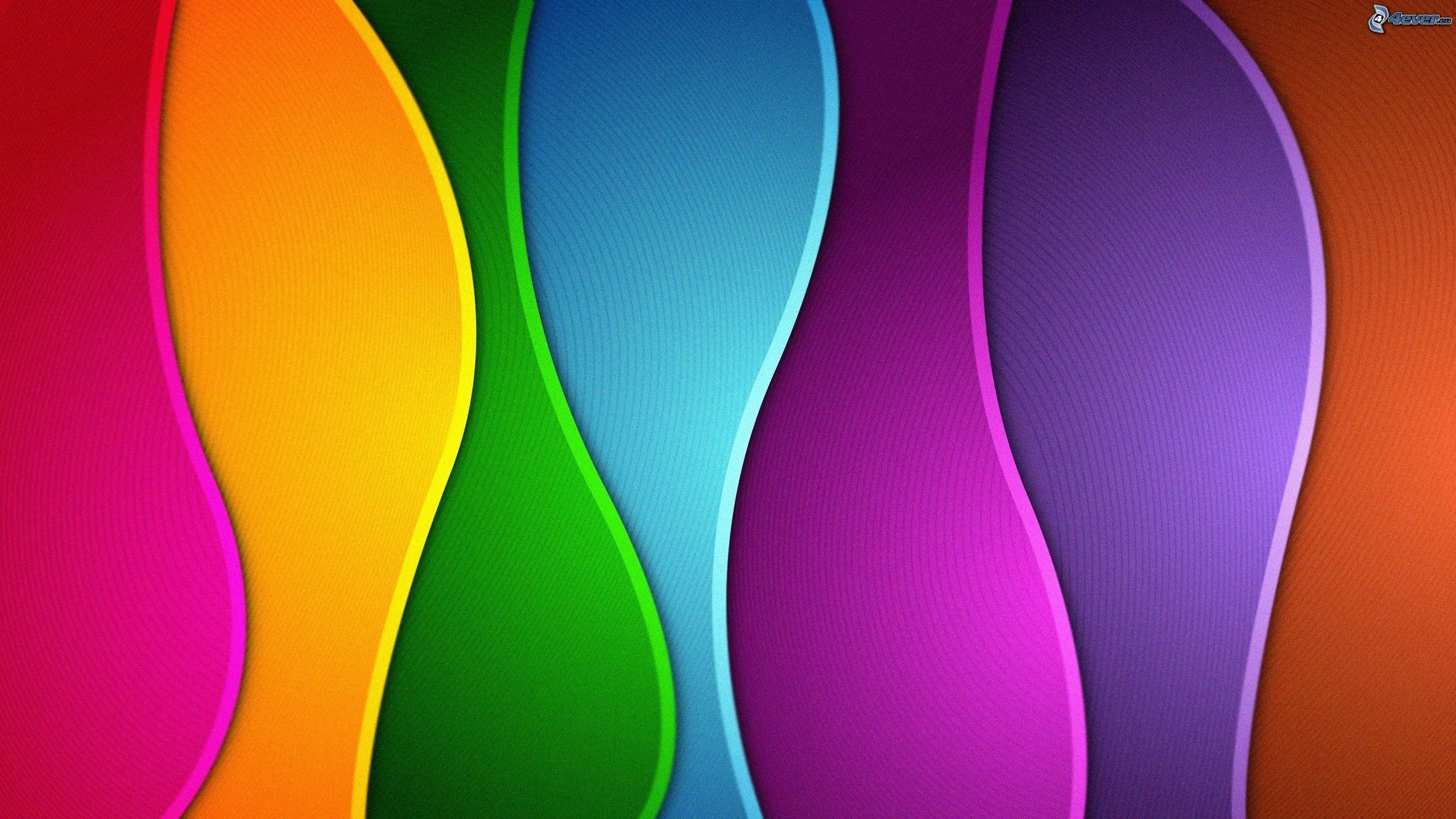 Onde colorate, Strisce, Multicolore, Astratto, 2K, immagine di sfondo PC