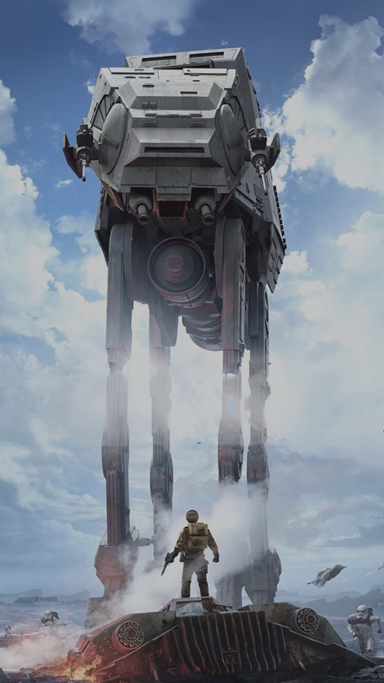 Star Wars Battlefront, AT-AT, Nebbia, sfondo per iPhone e Android