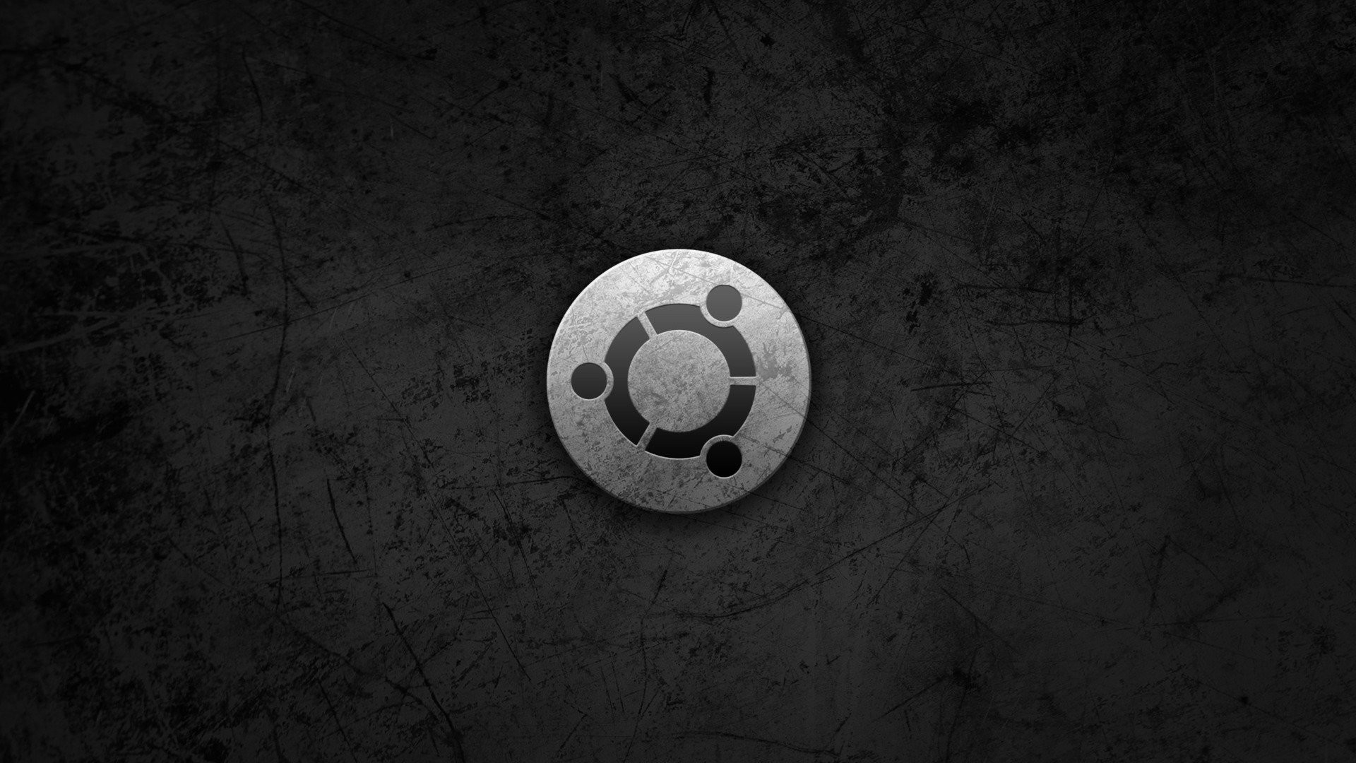 Logo Ubuntu, Metallo, Grunge, Sfondo scuro, 1920x1080, wallpaper desktop