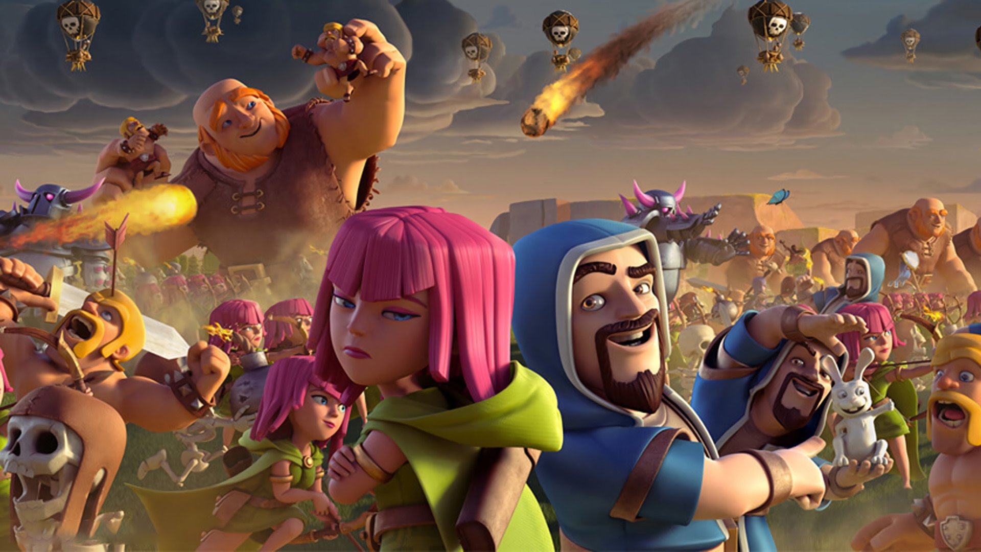 Clash of Clans, Arciere, Mago, Barbari, 16:9 Full HD, sfondo widescreen