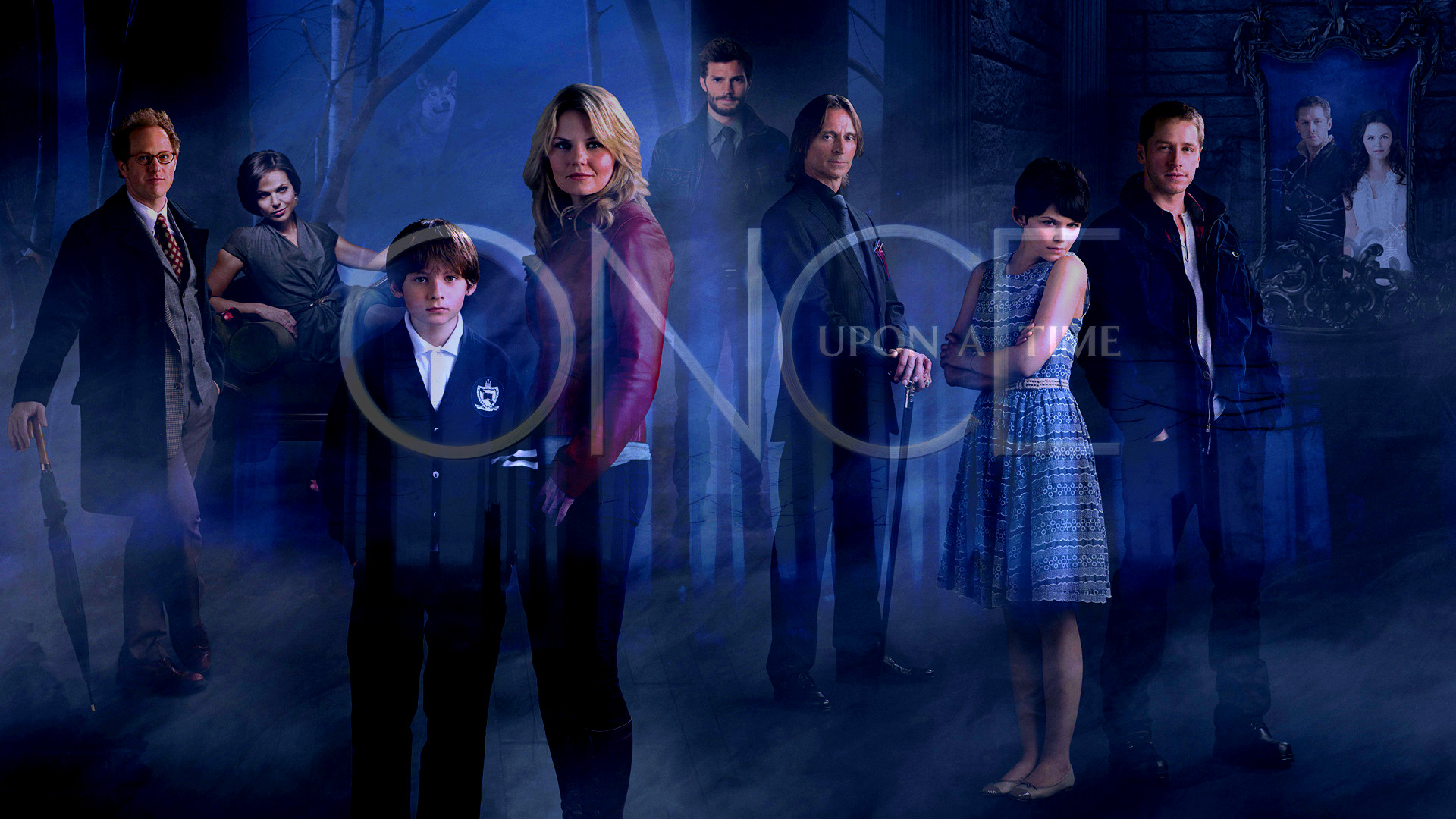 C'era una volta, Once Upon a Time, Cast, Logo, Foresta, 16:9 Full HD, wallpaper widescreen