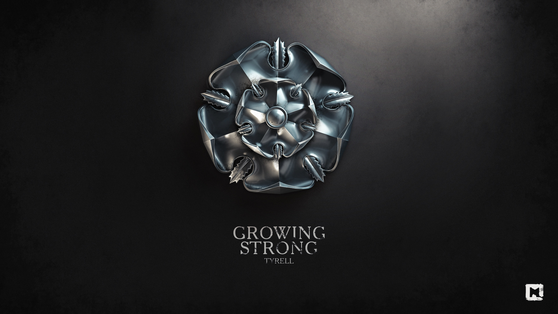 Il Trono di Spade, Casa Tyrell, Rosa, Growing Strong, Sfondo nero, wallpaper per portatile