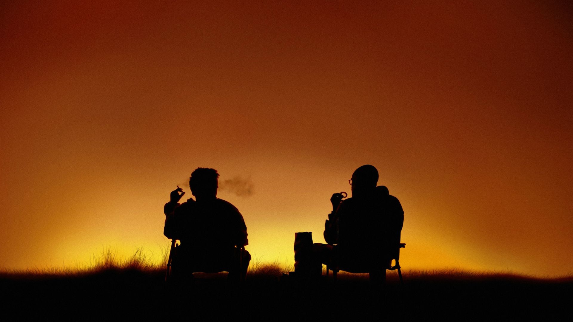 Walter White, Jesse Pinkman, Breaking Bad, Silhouette, Tramonto, sfondo desktop 1080p