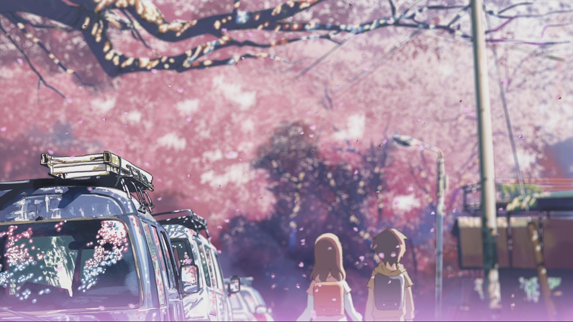 5 cm al secondo, Makoto Shinkai, Ciliegi, Anime, 16:9 Full HD, sfondo widescreen