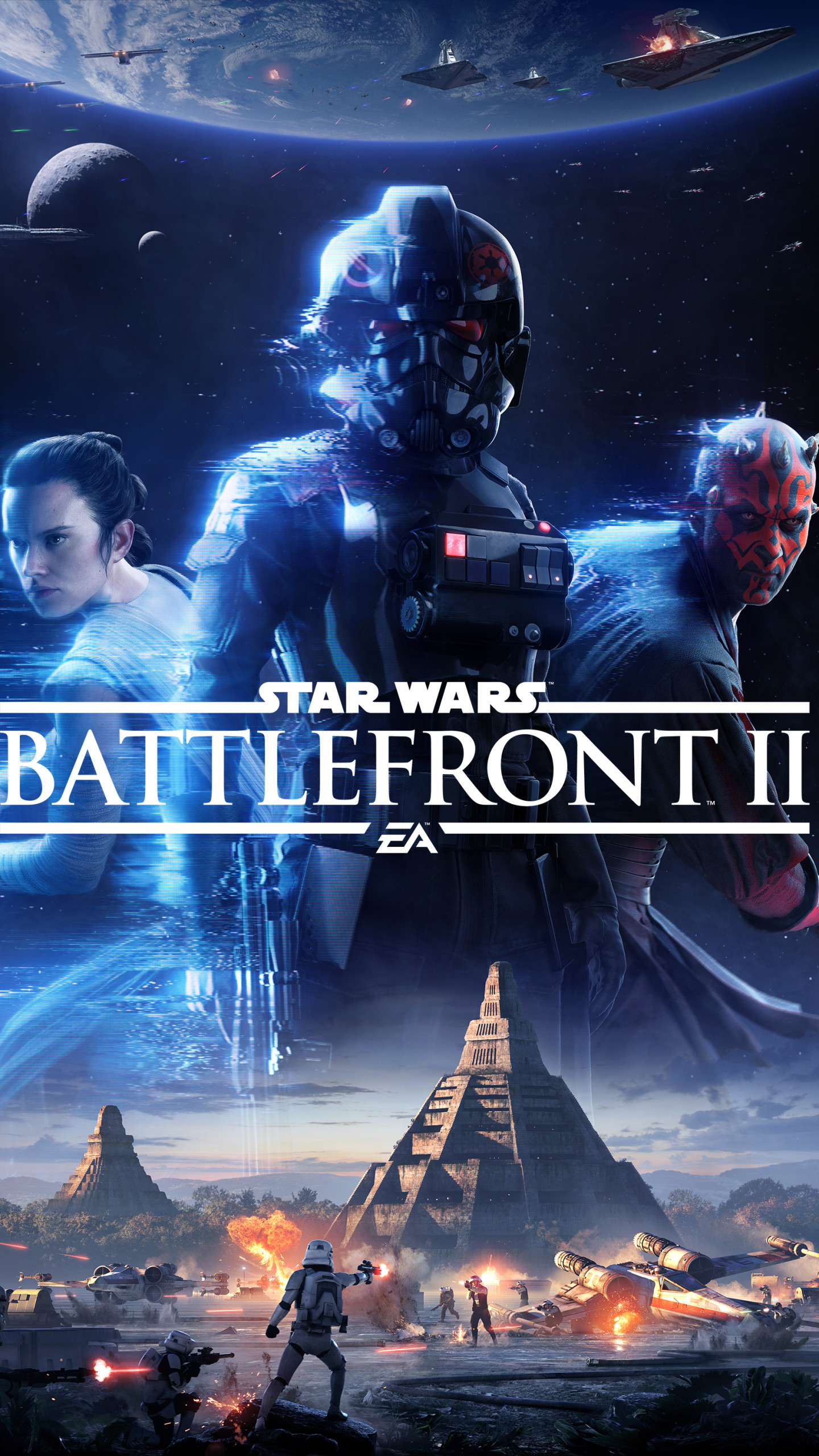 Star Wars Battlefront II, Iden Versio, Copertina, Blu, sfondo per iPhone e Android