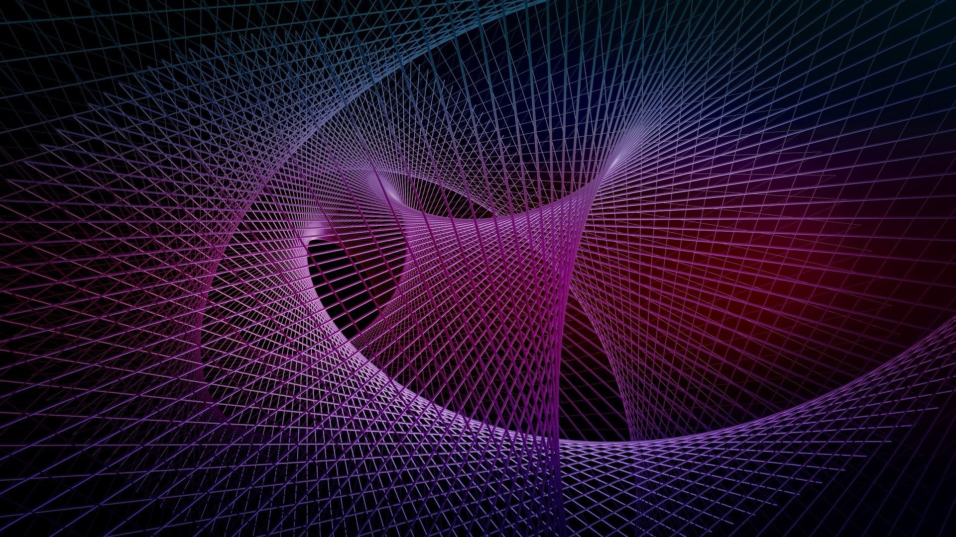 Linee, Arte generativa, Viola, Prospettiva, Full HD, sfondo desktop