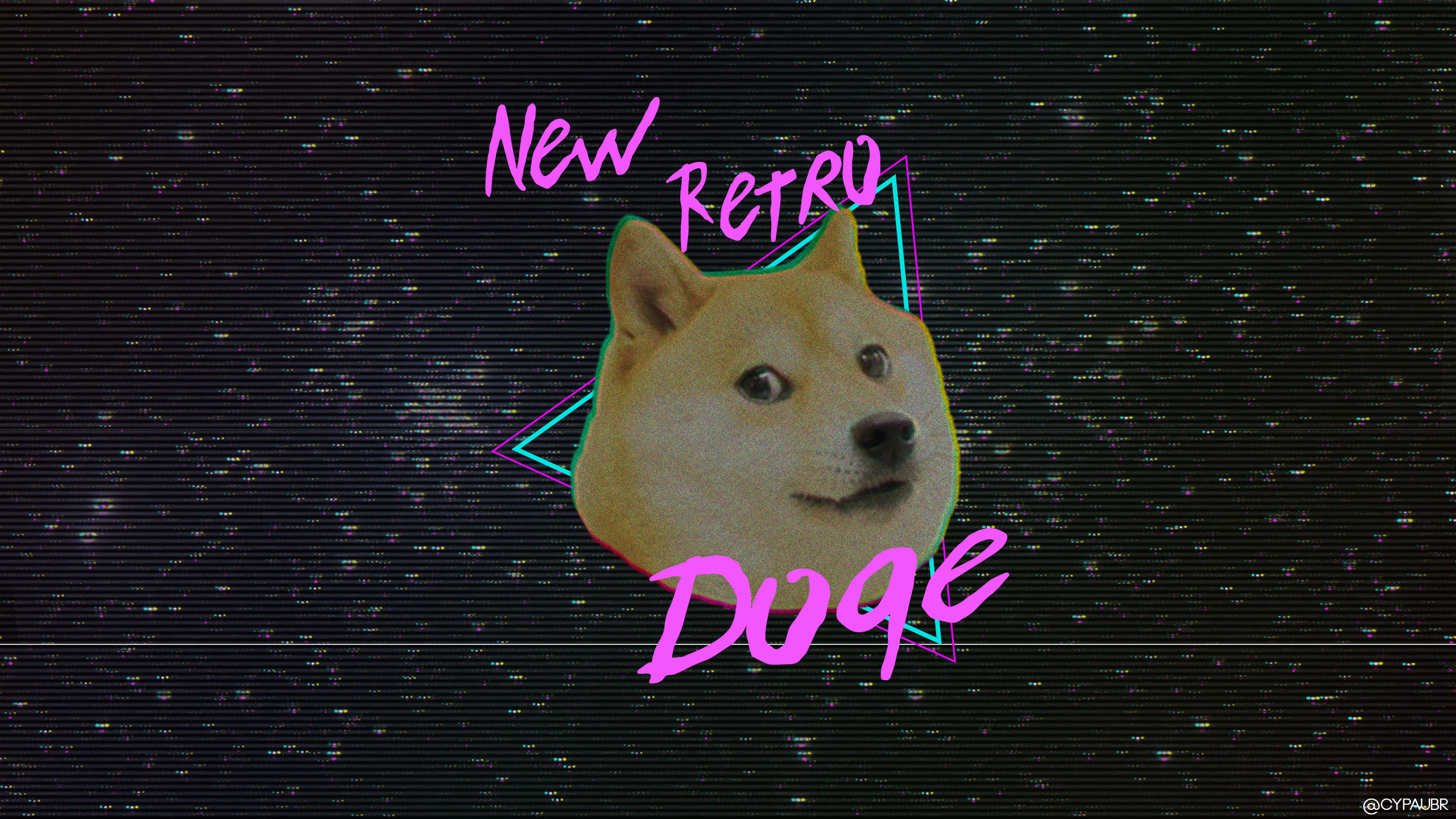 New Retro Doge, Doge, Stile anni '80, Neon, 2K 1440p, sfondo desktop