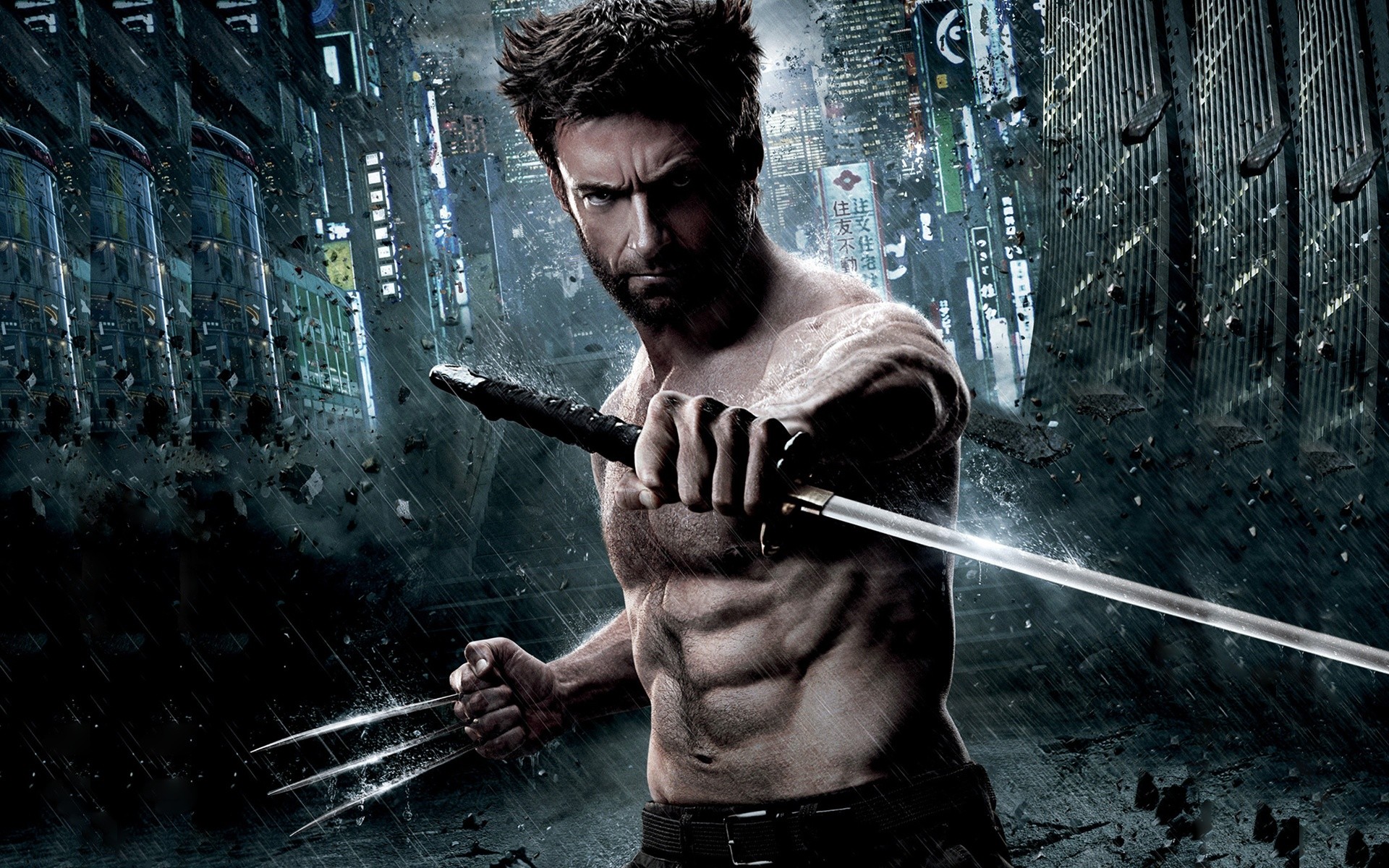 Wolverine - L'immortale, Hugh Jackman, Wolverine, Katana, 1920x1200, sfondo MacBook Pro