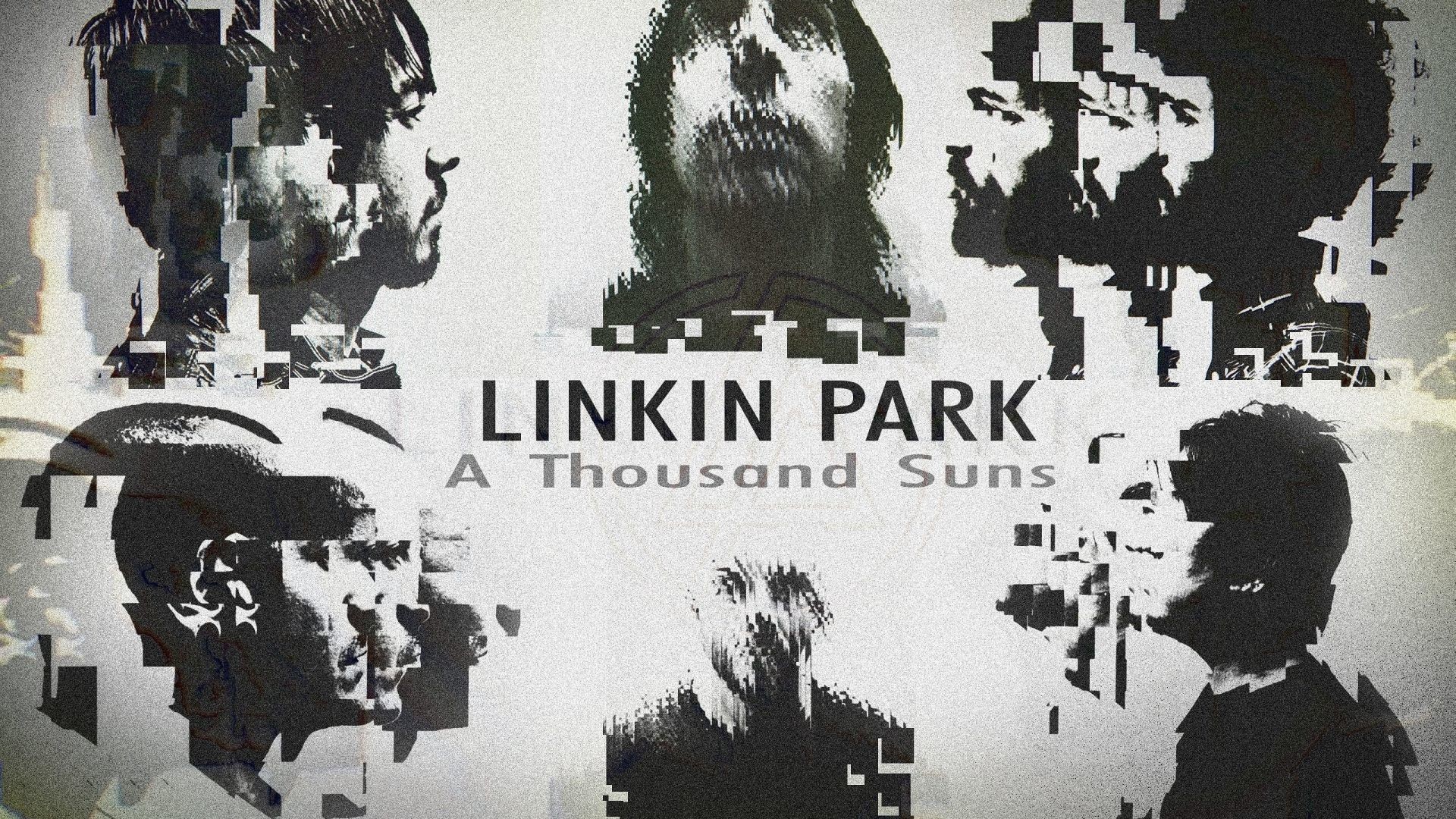 Linkin Park, A Thousand Suns, Bianco e nero, Glitch art, 1920x1080, sfondo per PC