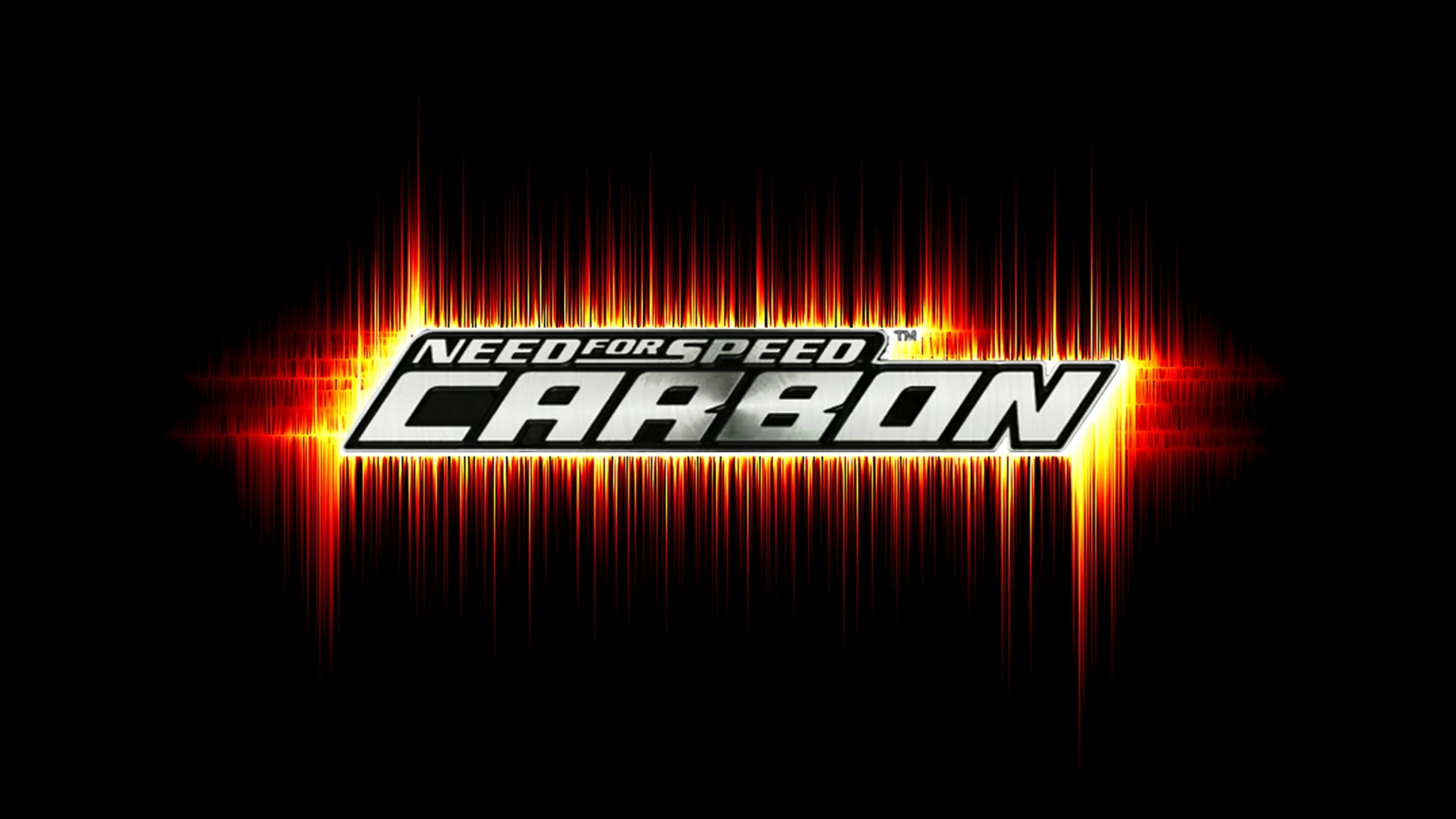 Need for Speed: Carbon, Logo, Fiamme, Sfondo nero, 4K, wallpaper desktop