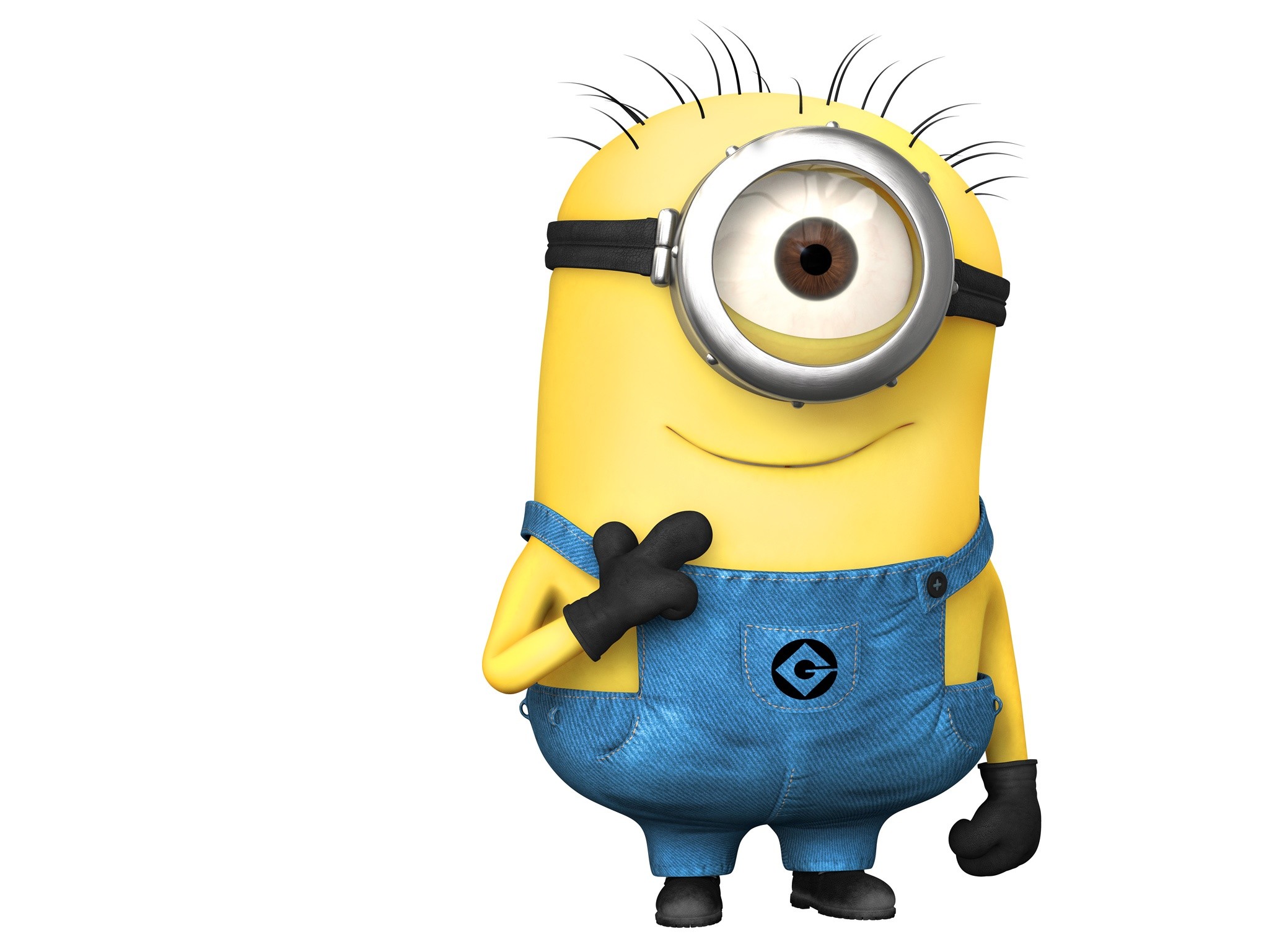 Stuart, Minions, Sfondo bianco, Full HD, schermata di blocco iPad