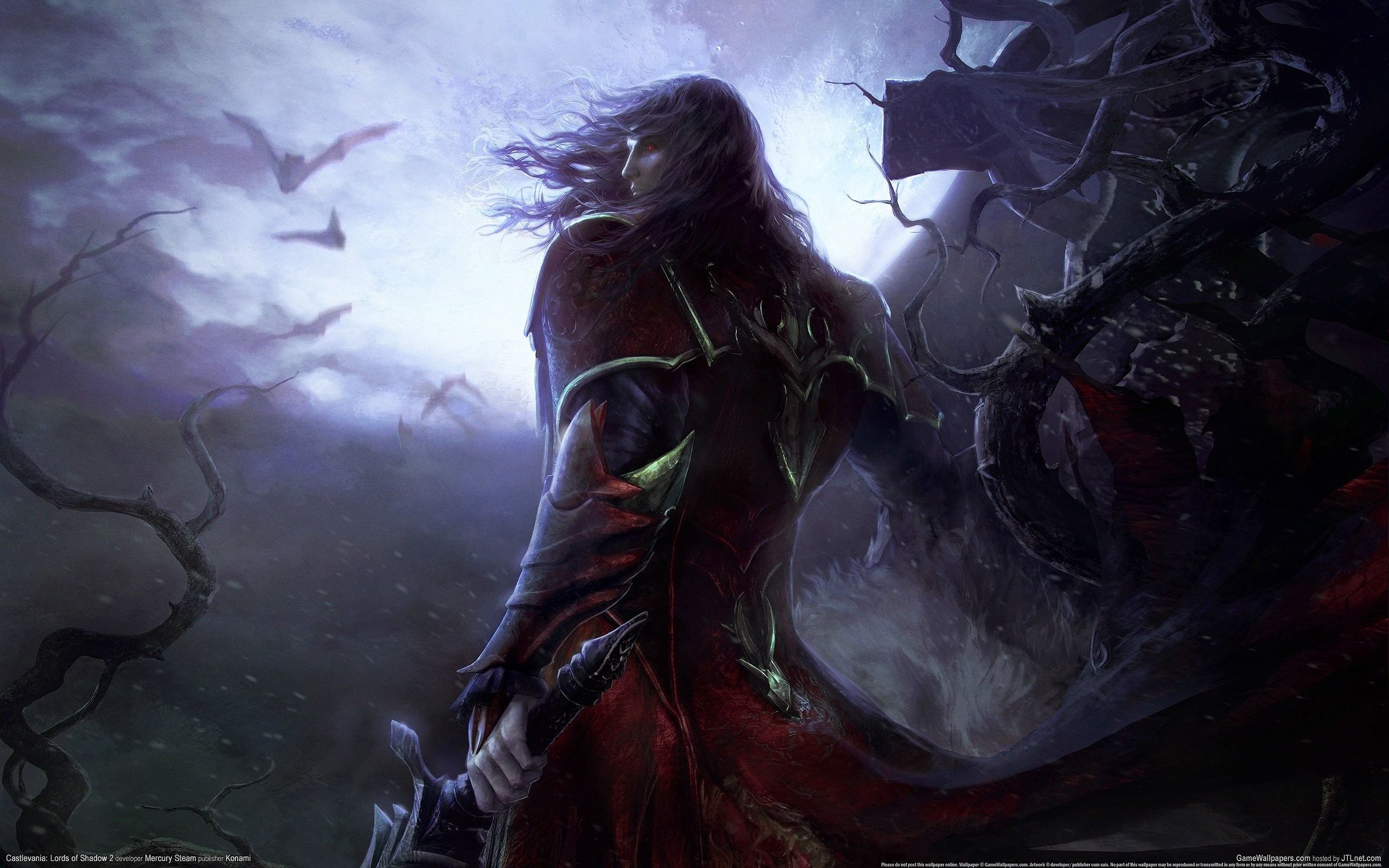 Dracula, Castlevania: Lords of Shadow 2, Notte, Pipistrelli, 2560x1600, sfondo MacBook Pro