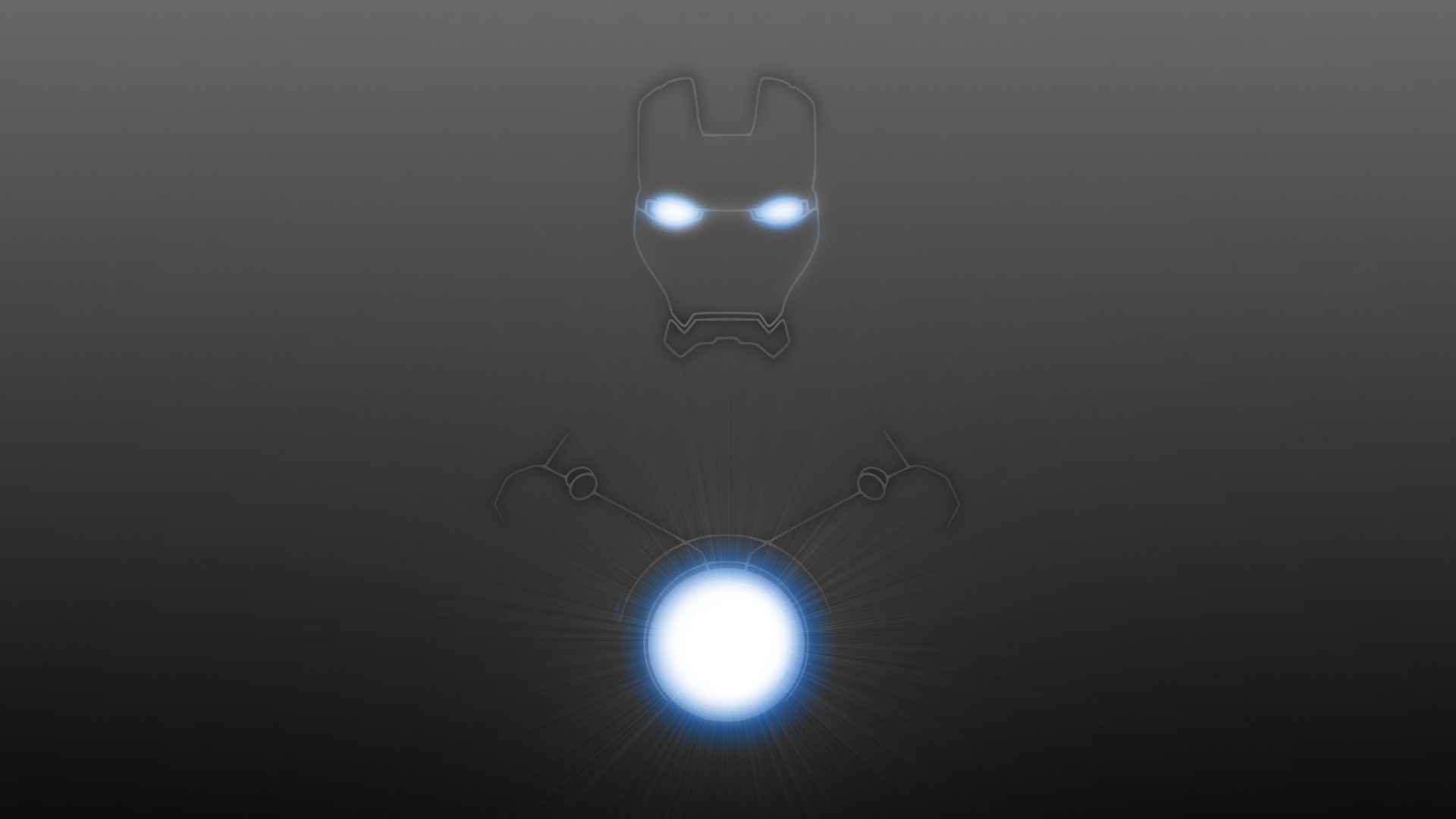 Iron Man, Elmo, Reattore Arc, Sfondo grigio, Full HD, wallpaper desktop