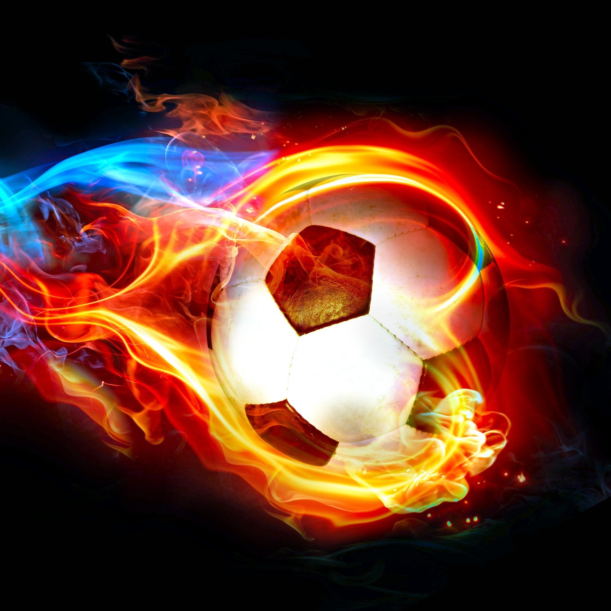 Pallone in fiamme, Fuoco, Colori vivaci, sfondo per iPad e tablet