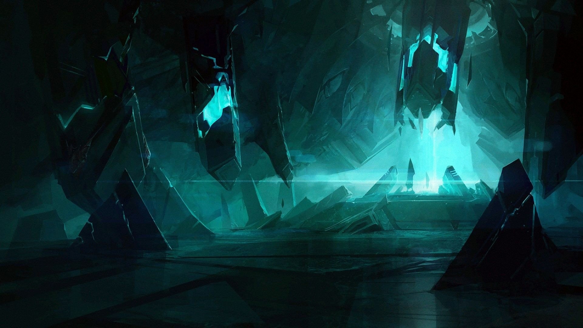 StarCraft II, Caverna, Verde acqua, Concept art, Full HD, sfondo per portatile