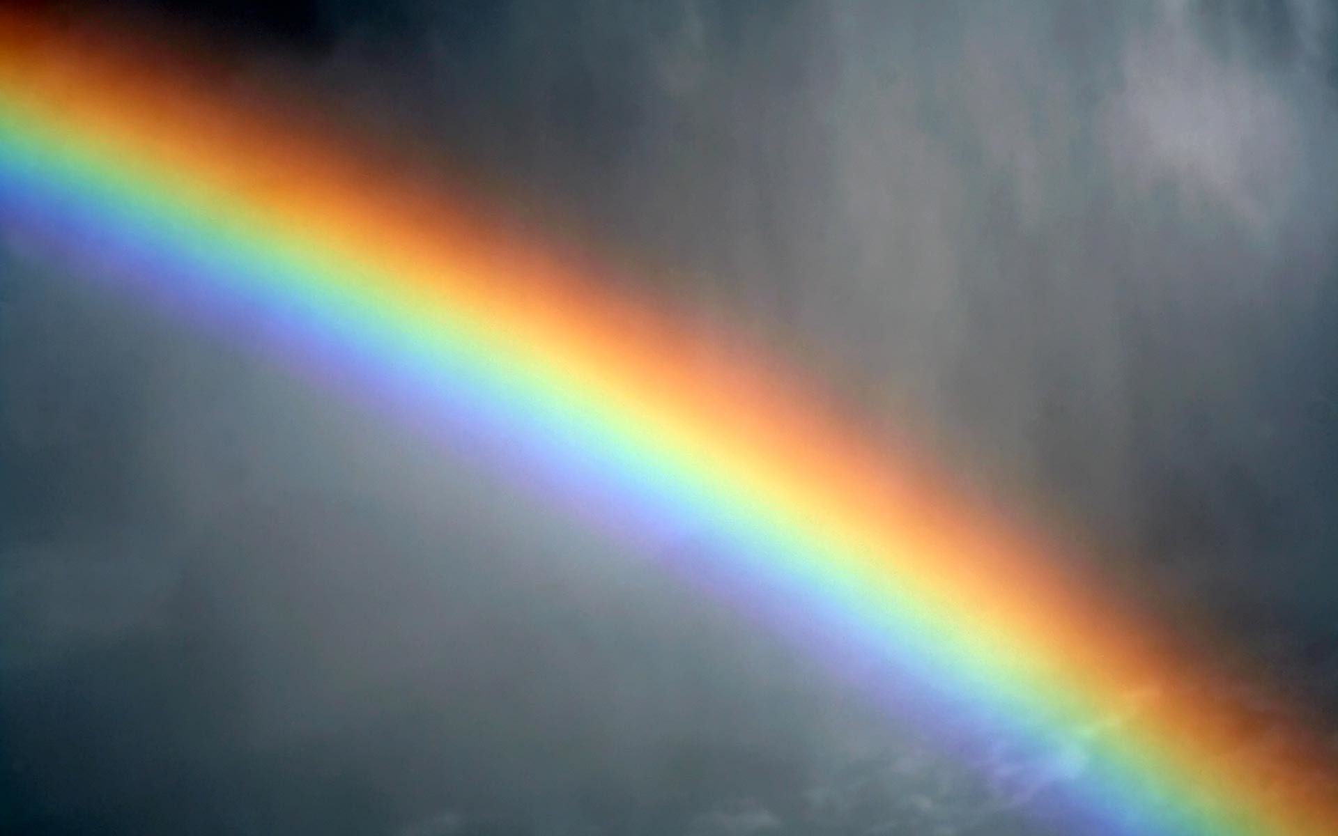 Arcobaleno, Cielo grigio, Pioggia, Full HD, sfondo per PC e portatile