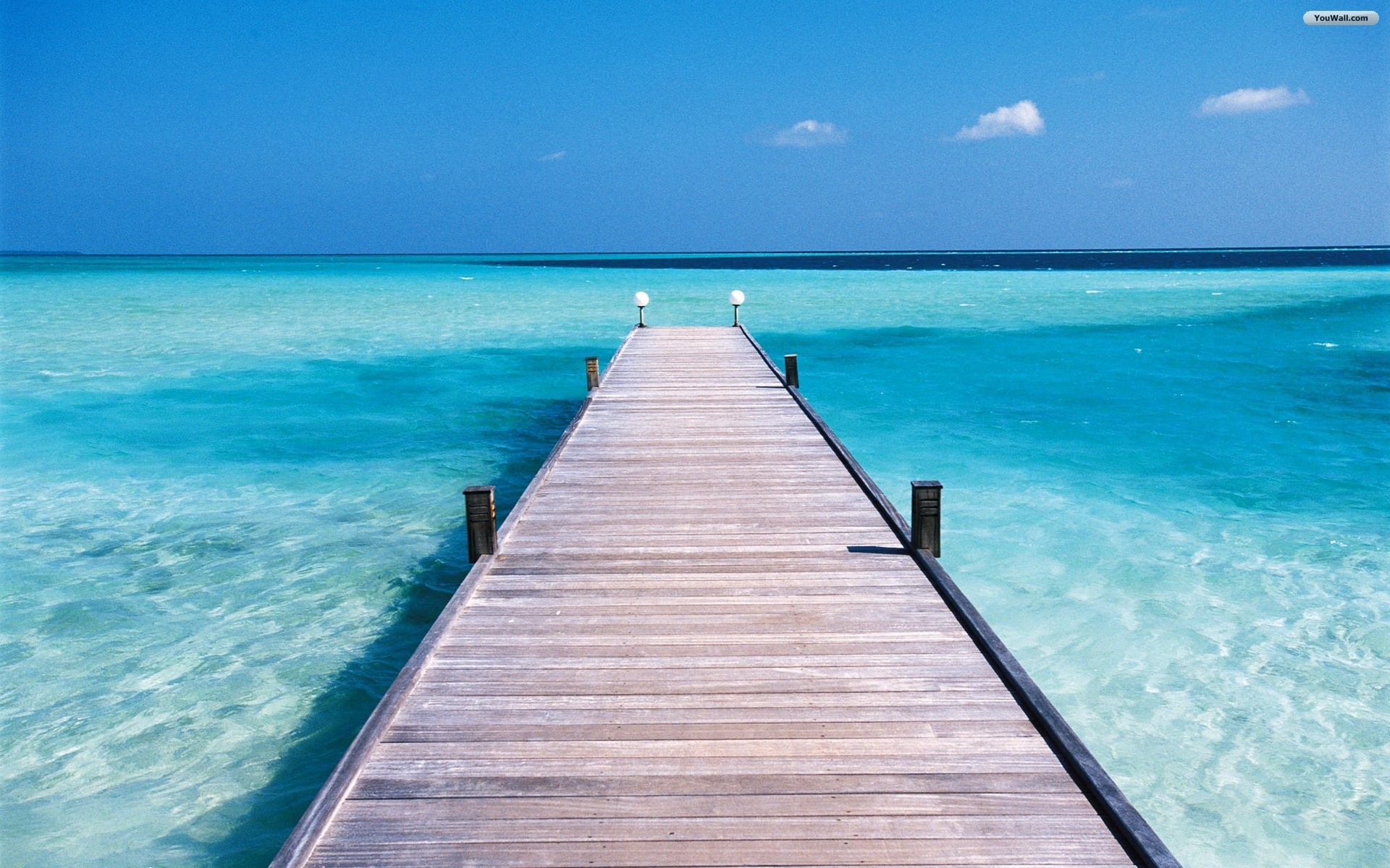 Mare, Pontile, Acqua turchese, 16:10 Full HD, sfondo widescreen