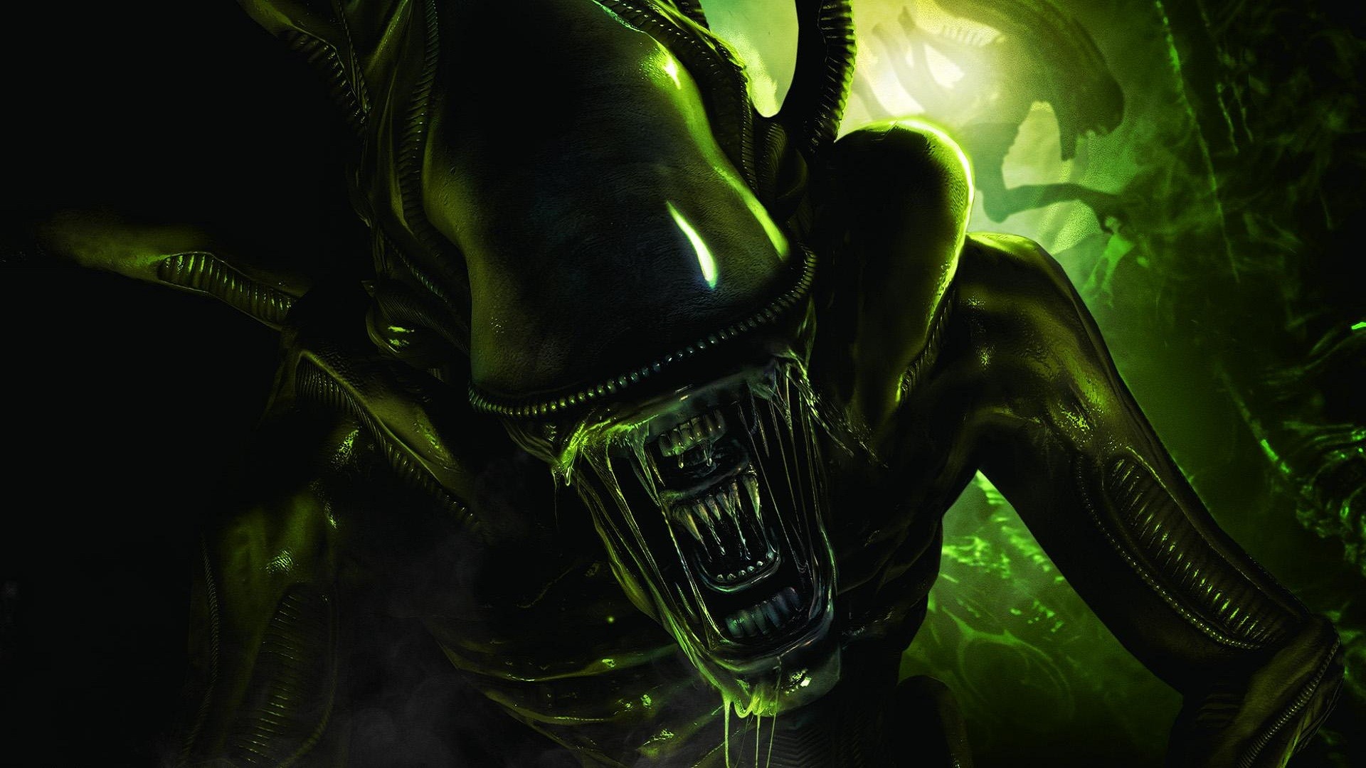 Xenomorfo, Alien, Bava, Verde, 1920x1080, immagine di sfondo