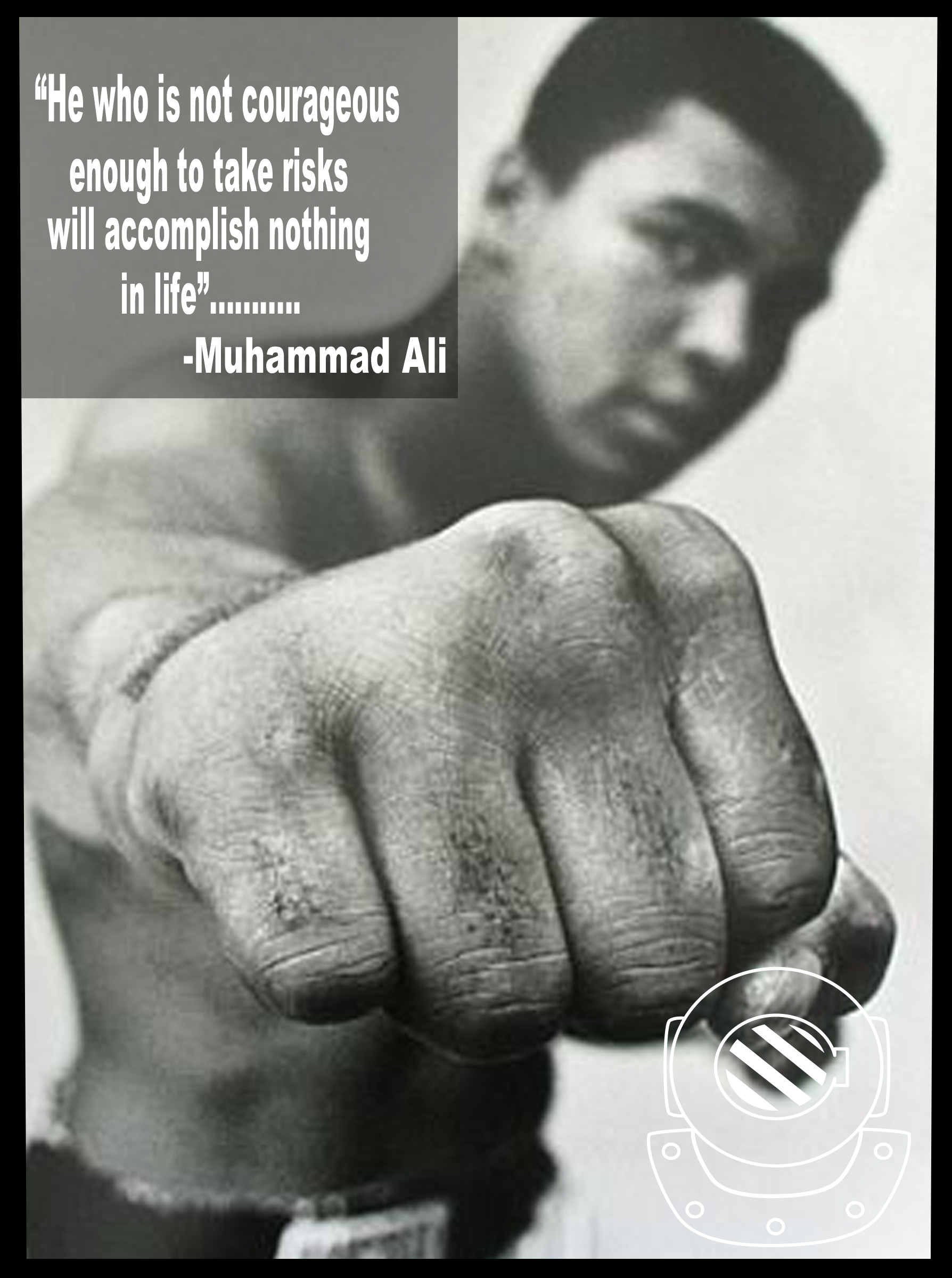 Muhammad Ali, Pugno, Citazione, Bianco e nero, QHD+, wallpaper per tablet