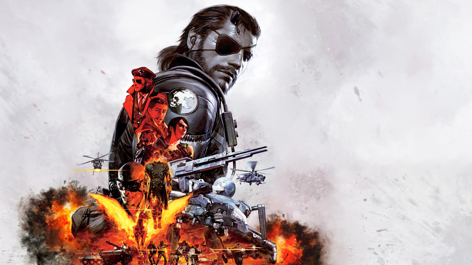 Metal Gear Solid V: The Phantom Pain, Venom Snake, Copertina, Elicotteri, Esplosione, immagine di sfondo