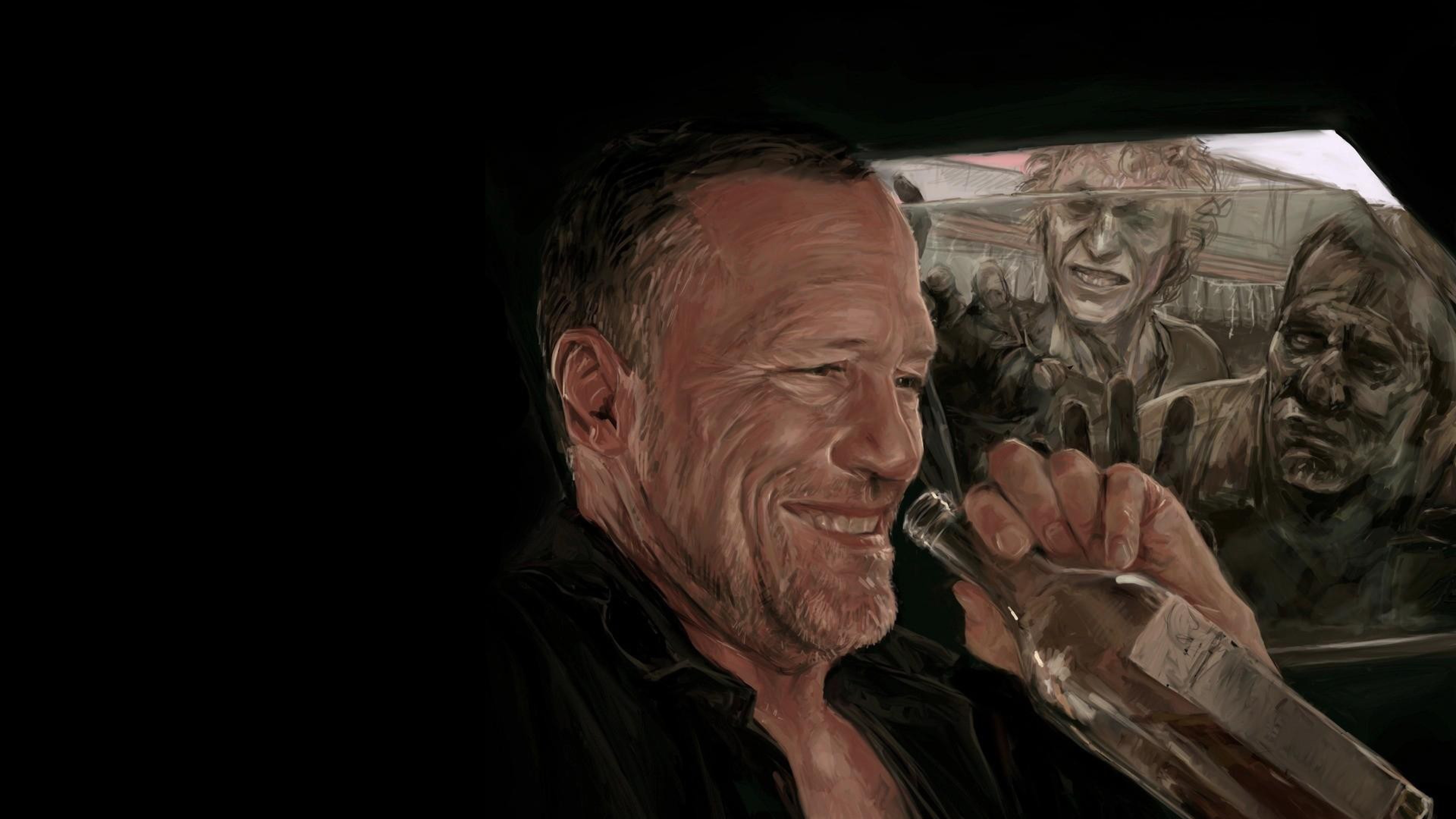 The Walking Dead, Merle Dixon, Michael Rooker, Zombie, Arte digitale, sfondo desktop 4K