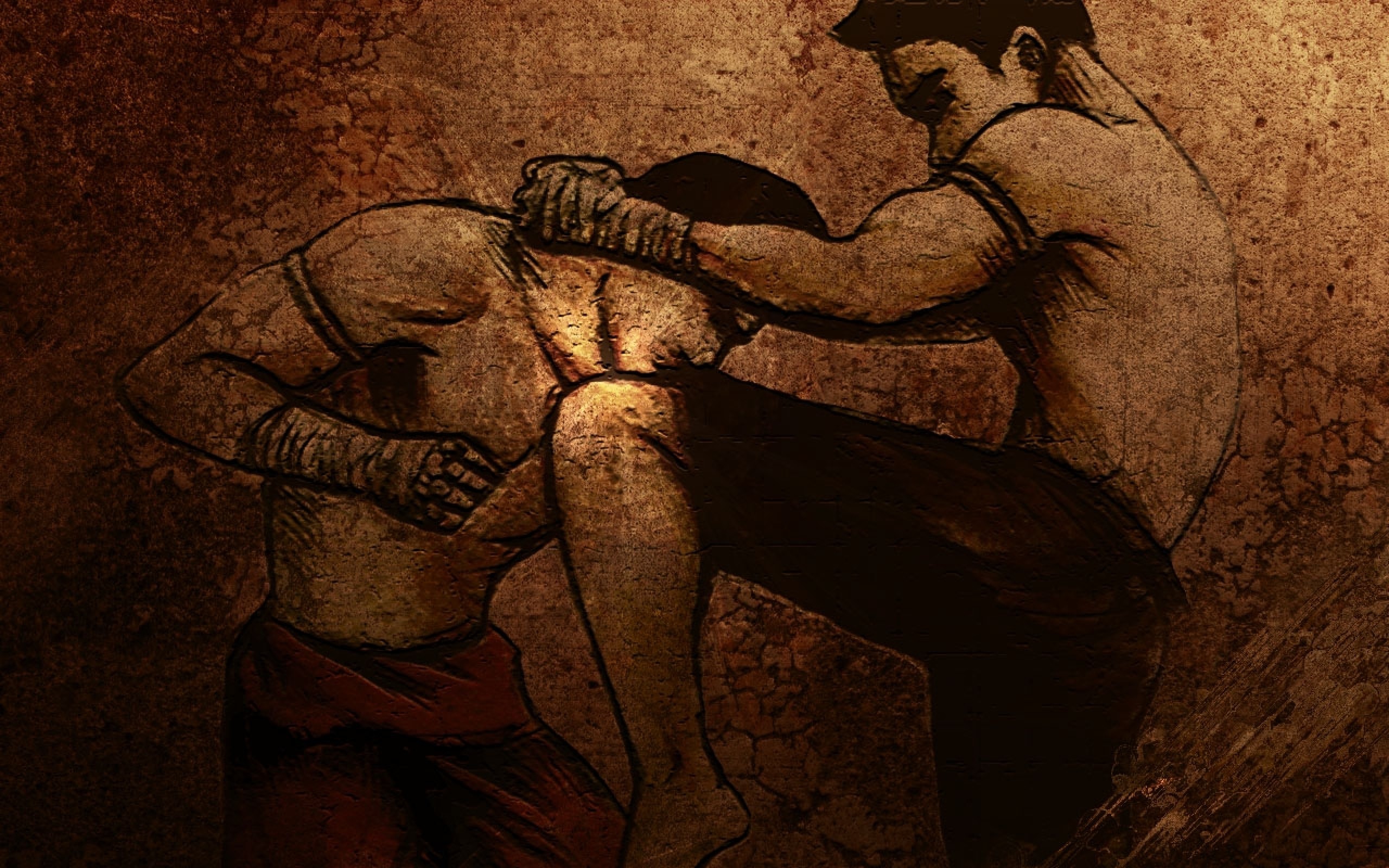 Muay Thai, Pittura, Combattimento, Toni seppia, Arte tradizionale, sfondo MacBook Pro
