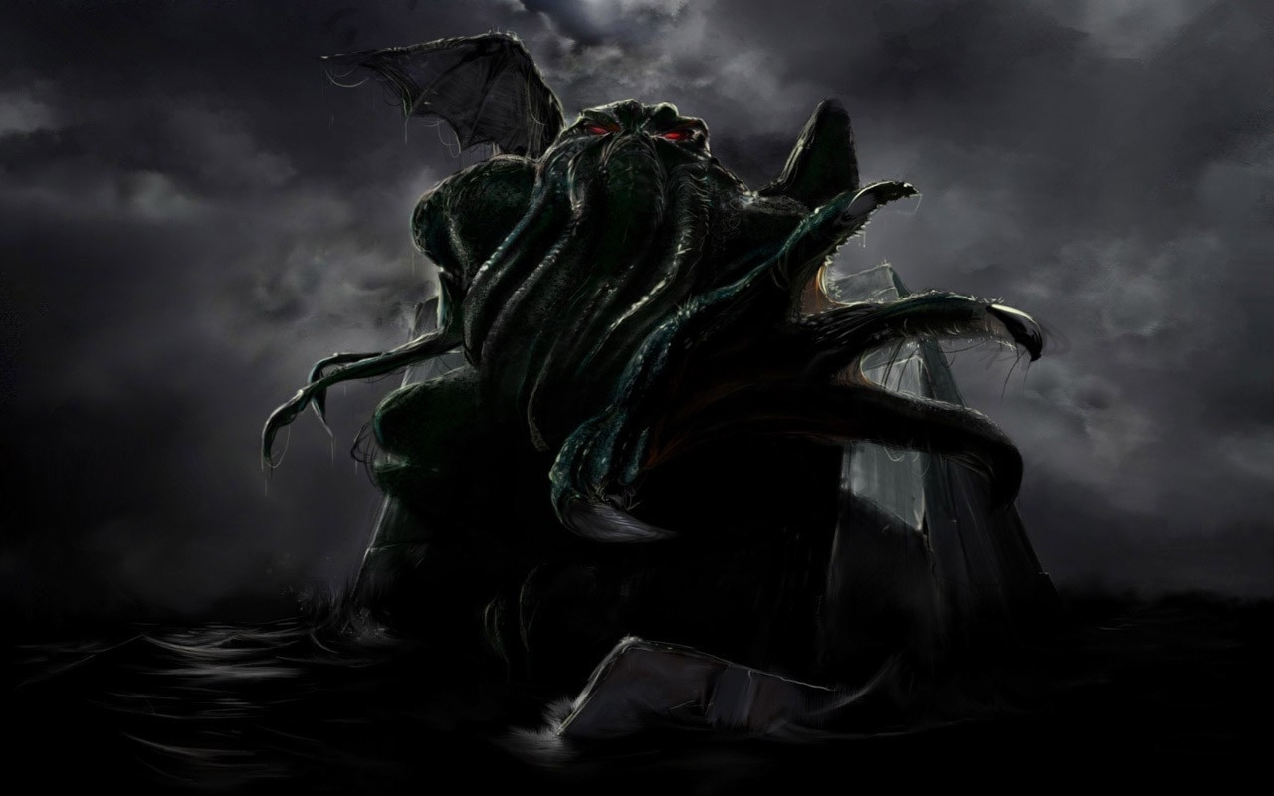 Cthulhu, Tentacoli, Buio, 2560x1600, wallpaper desktop