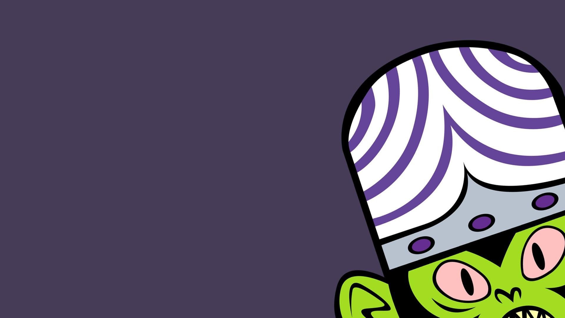 Mojo Jojo, Superchicche, Sfondo viola, Minimalismo, 1920x1080, wallpaper desktop