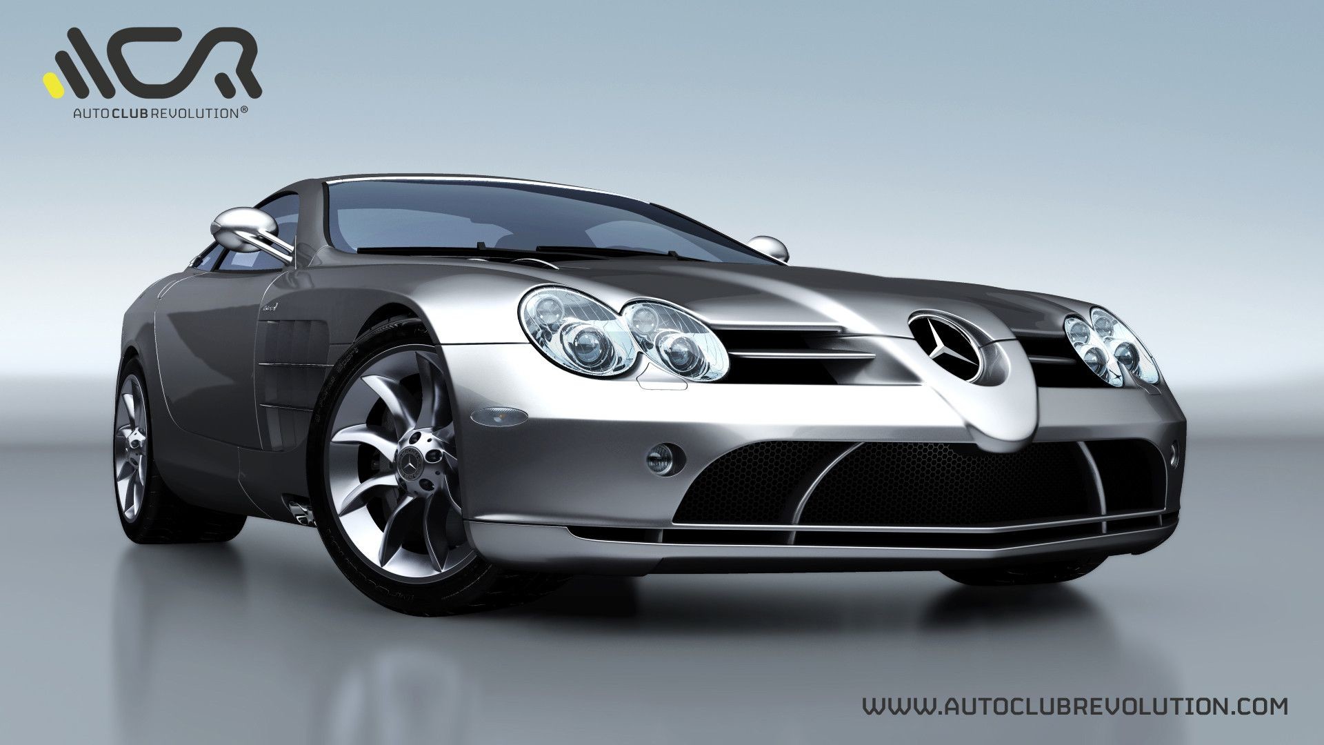 Mercedes-Benz SLR McLaren, Argento, Studio, 1920x1080, immagine di sfondo