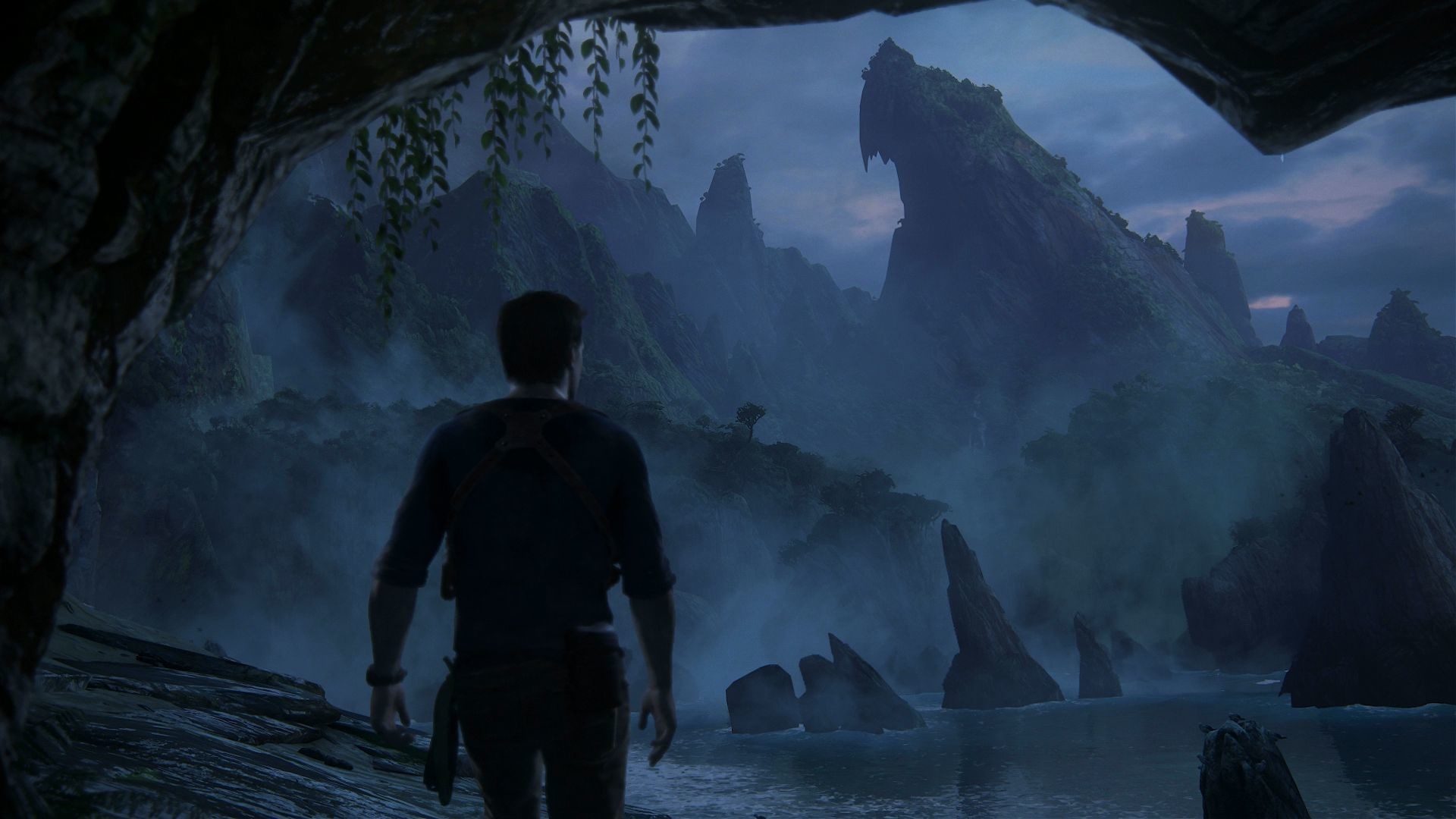 Nathan Drake, Uncharted 4, Grotta, Isola, Full HD, sfondo desktop