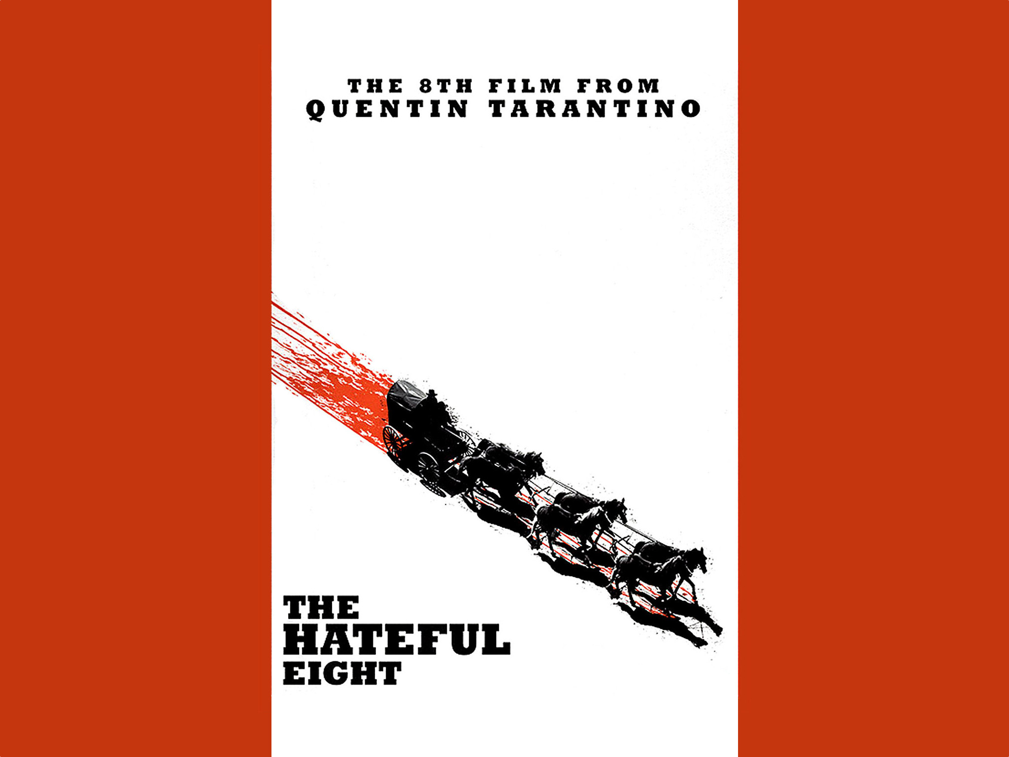 The Hateful Eight, Quentin Tarantino, Diligenza, Locandina, Arancione, schermata Home iPad