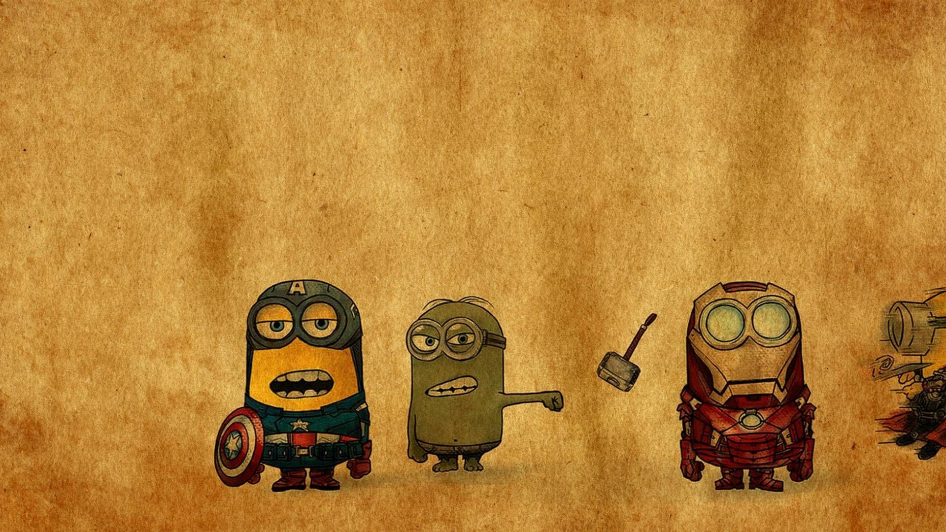 Minions, Avengers, Capitan America, Iron Man, Parodia, Full HD, sfondo per PC e portatile
