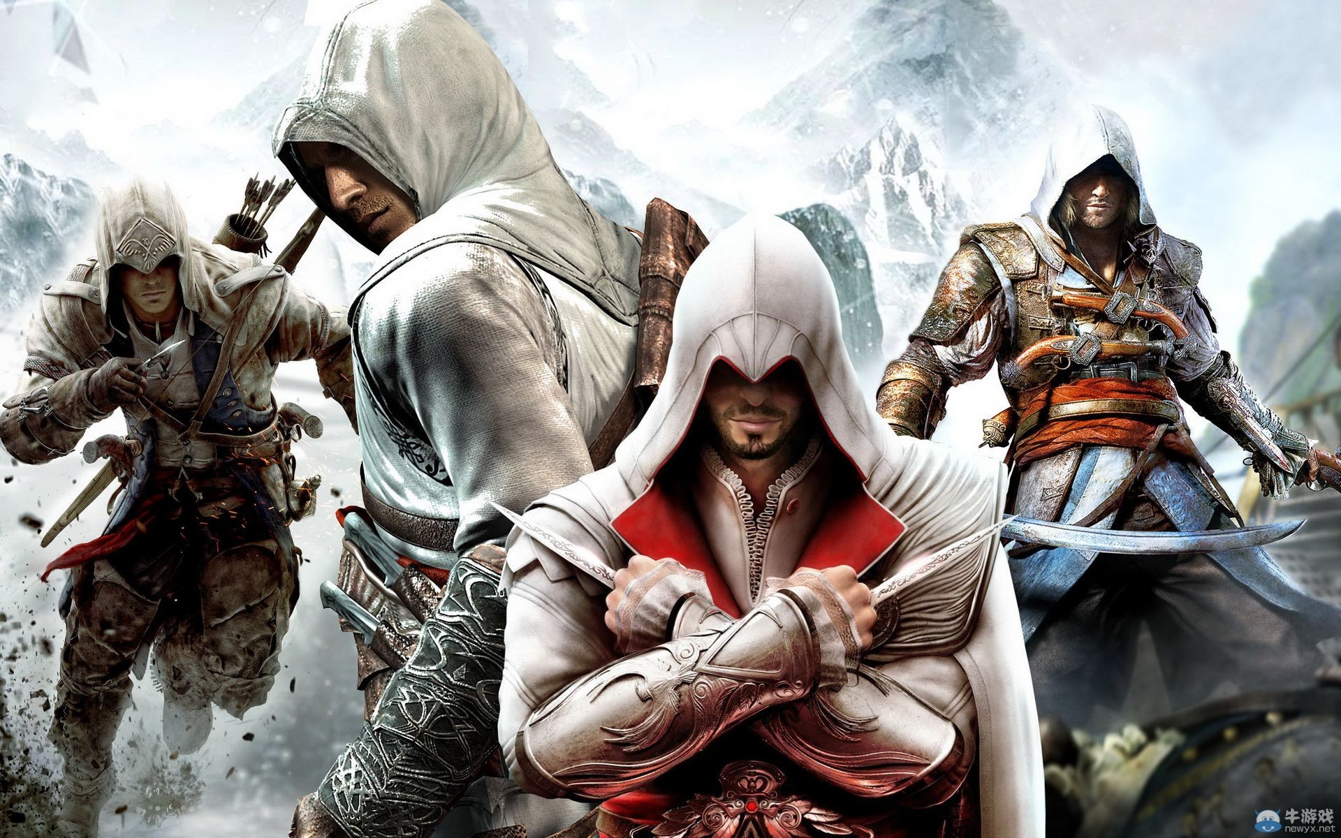 Assassin's Creed, Ezio Auditore, Altaïr, Connor Kenway, Edward Kenway, Gruppo, sfondo per PC