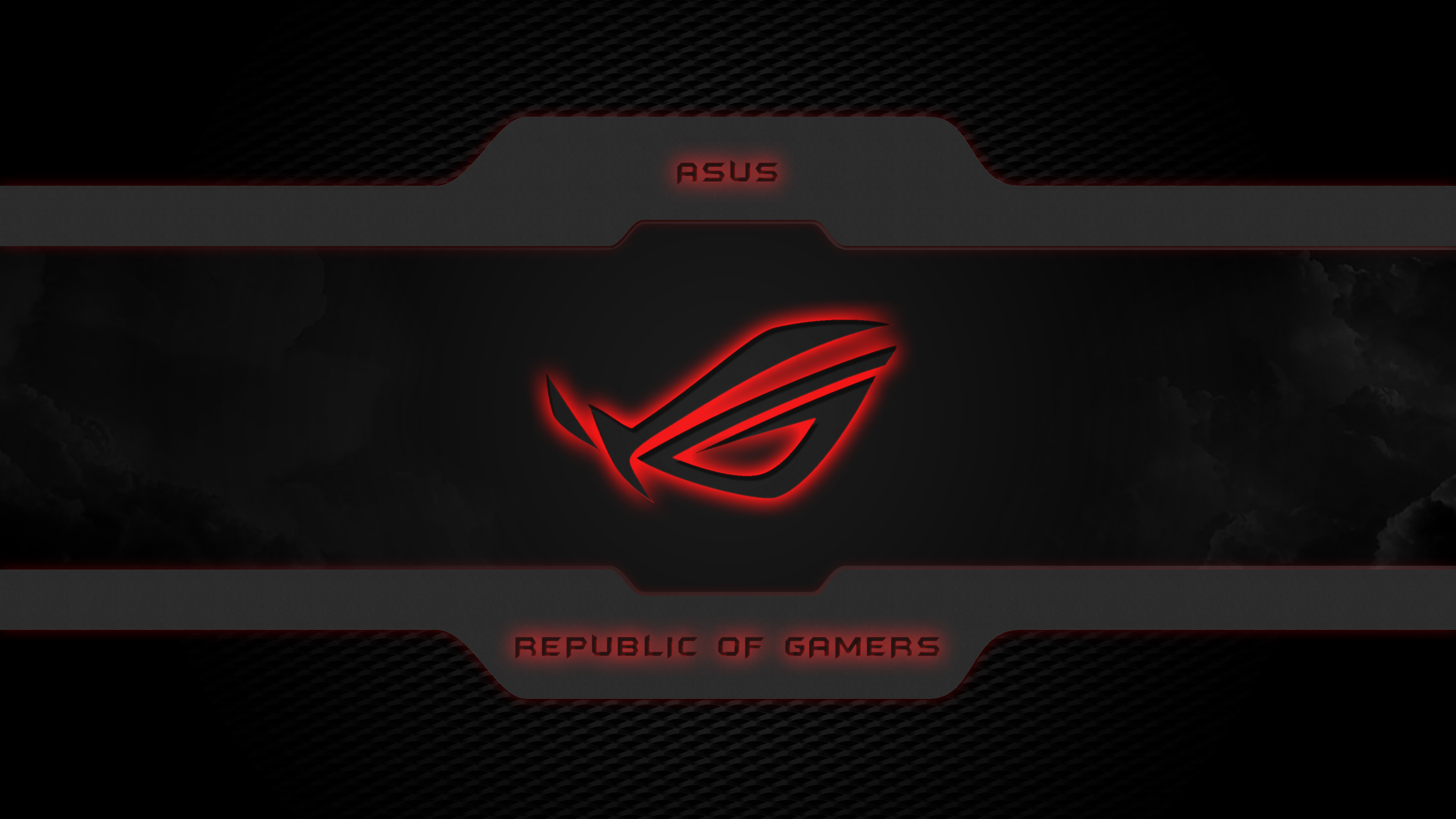 ASUS ROG, Republic of Gamers, Logo, Rosso e nero, 4K 2160p, sfondo desktop