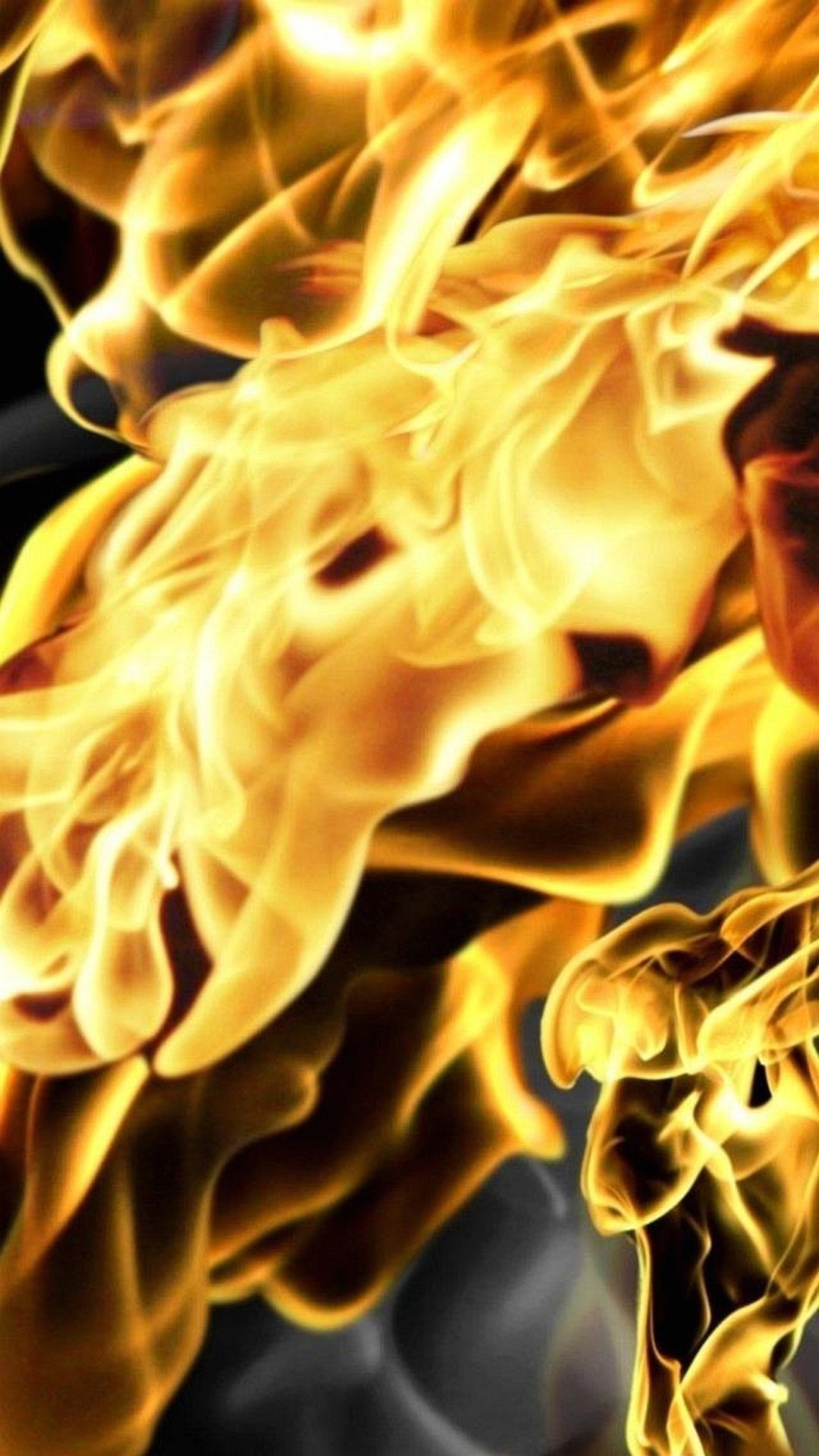 Fiamme, Fuoco, Giallo, Astratto, schermata di blocco dello smartphone