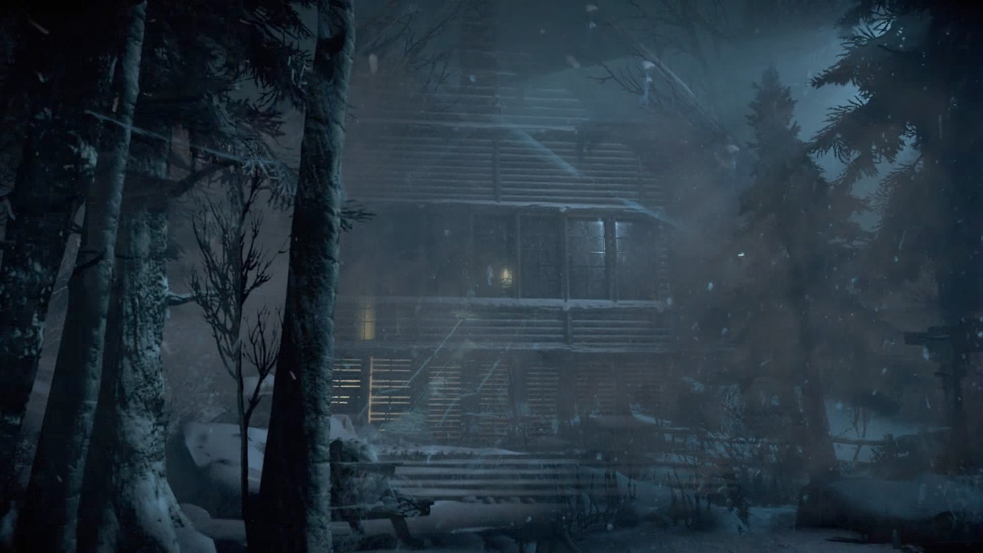 Until Dawn, Baita, Foresta, Neve, Notte, 1920x1080, immagine di sfondo