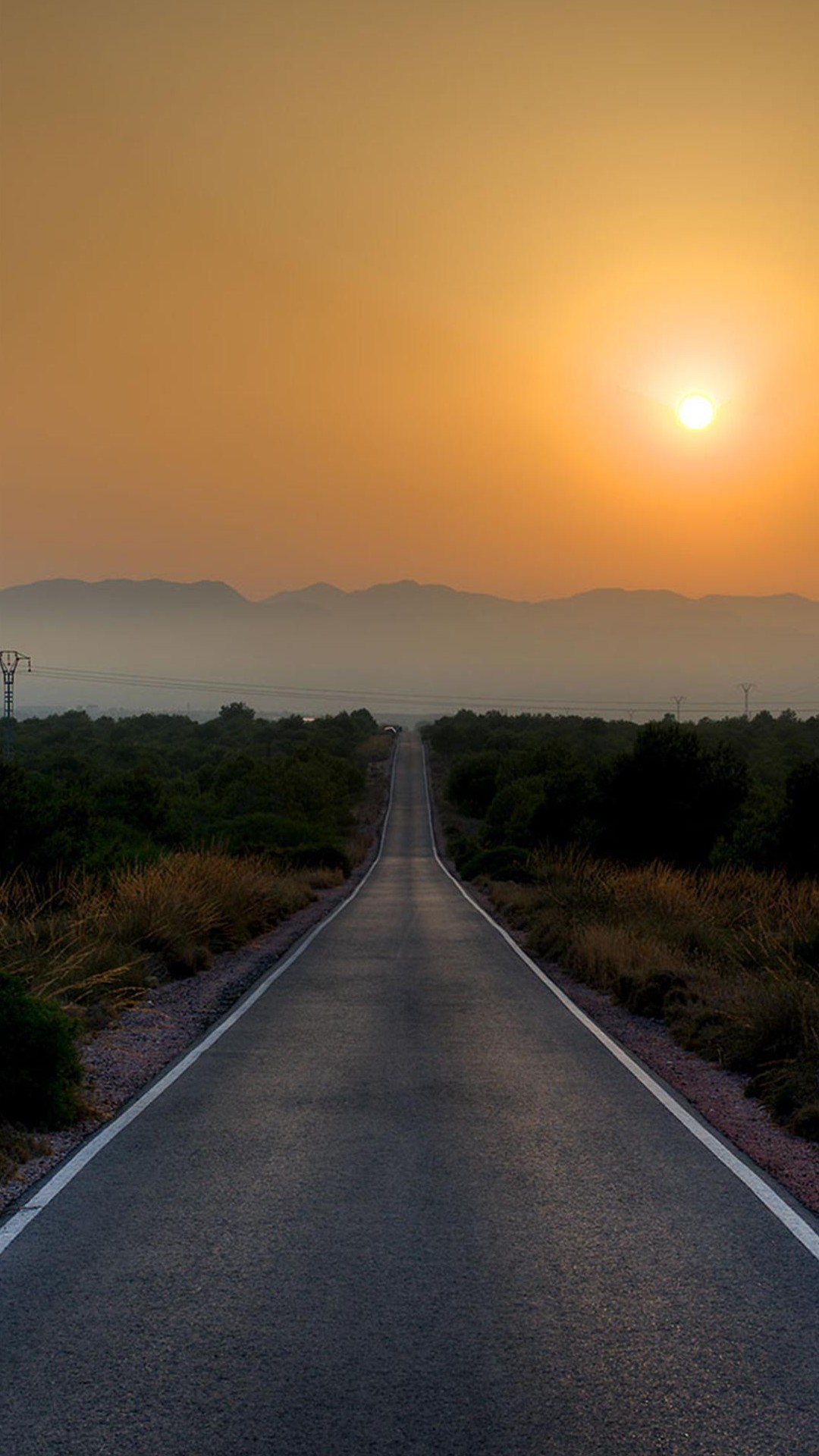 Strada, Tramonto, Orizzonte, Deserto, immagine di sfondo LG G2