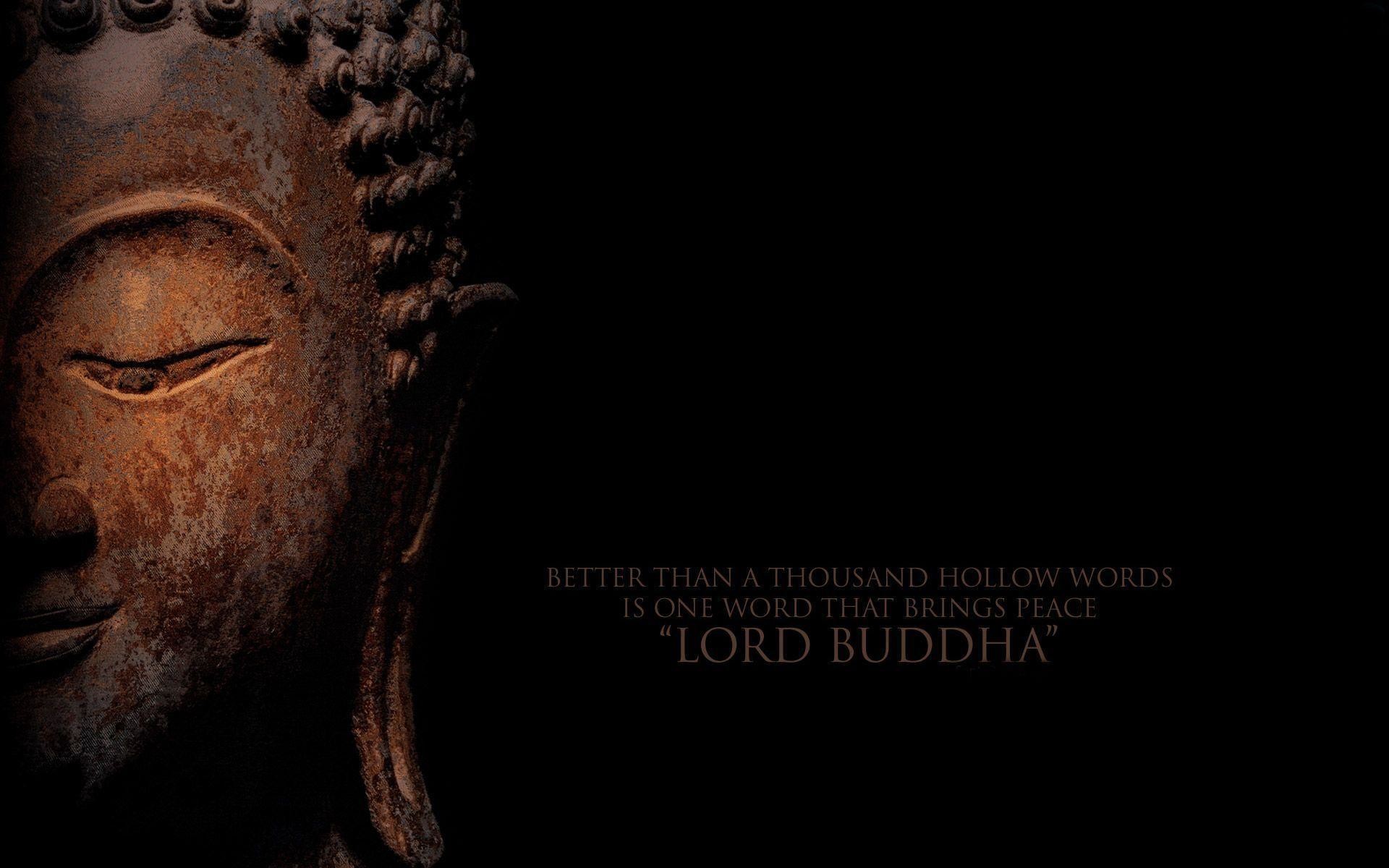 Buddha, Volto, Citazione, Sfondo nero, 16:10 Full HD, wallpaper widescreen