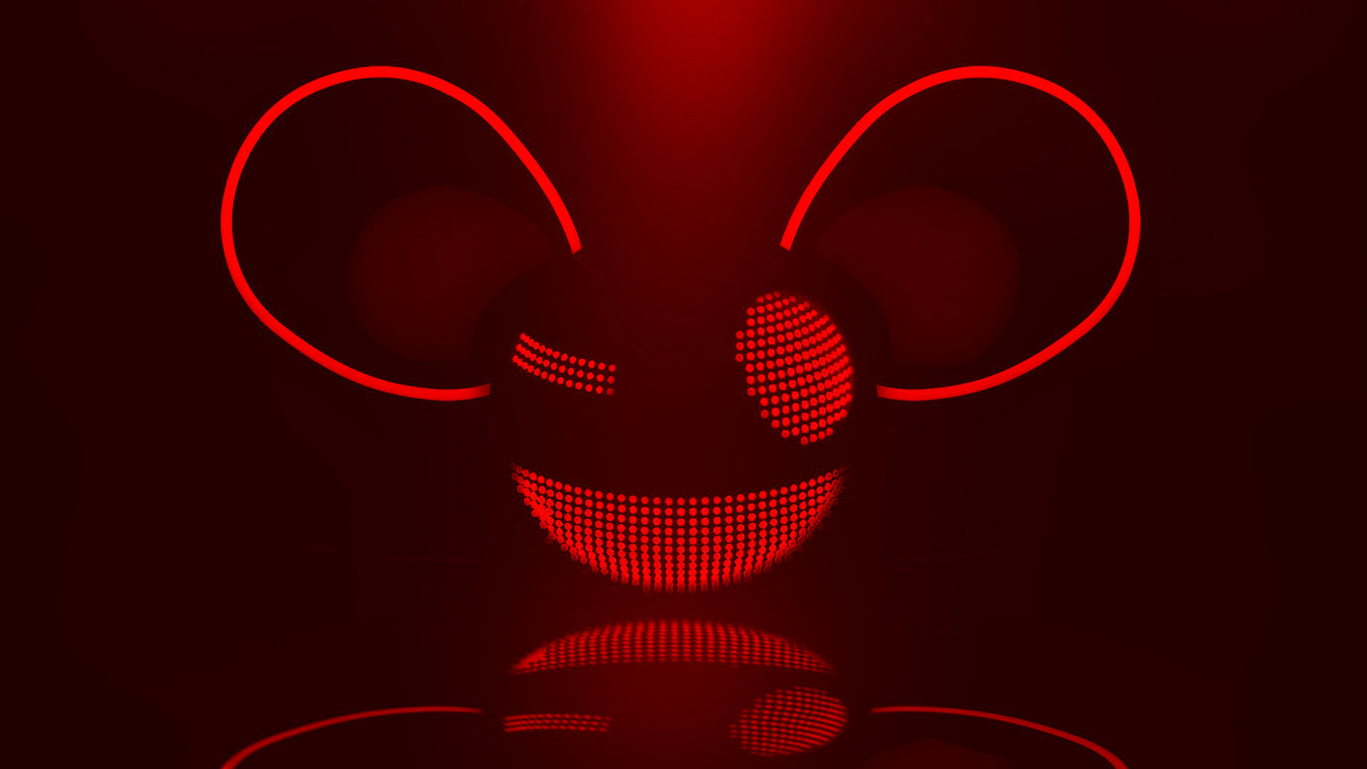 Deadmau5, Casco, Logo, Rosso, 16:9 Full HD, wallpaper widescreen