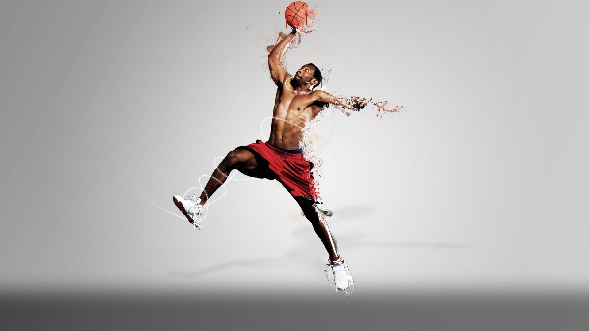 Schiacciata, Giocatore di basket, Salto, Sfondo chiaro, Full HD, wallpaper desktop